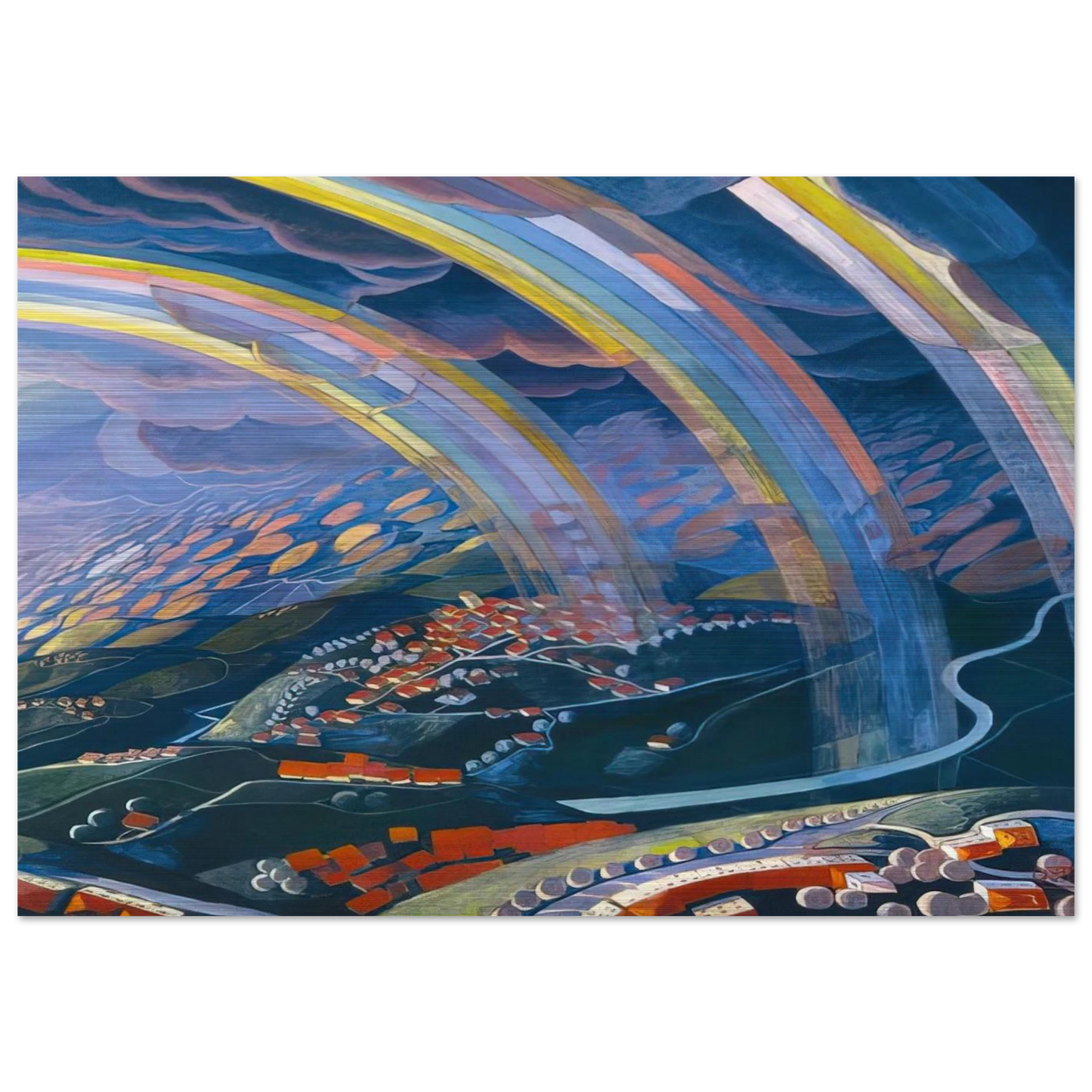 The Miracle of Light While Flying - 1931 - Gerardo Dottori Brushed Aluminum Print - 70x100 cm / 28x40 inches | Gerardo Dottori Aluminum Print | Gerardo Dottori Prints