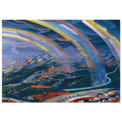 The Miracle of Light While Flying - 1931 - Gerardo Dottori Brushed Aluminum Print - 70x100 cm / 28x40 inches | Gerardo Dottori Aluminum Print | Gerardo Dottori Prints