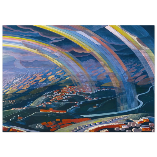 The Miracle of Light While Flying - 1931 - Gerardo Dottori Brushed Aluminum Print - 70x100 cm / 28x40 inches | Gerardo Dottori Aluminum Print | Gerardo Dottori Prints