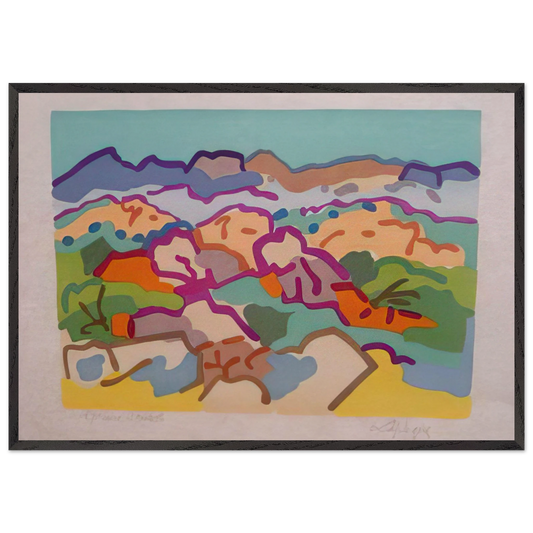 Campagne grecque - 1964 - Charles Lapicque 70x100 cm / 28x40 inches Framed Art Print – Black Wooden Frame