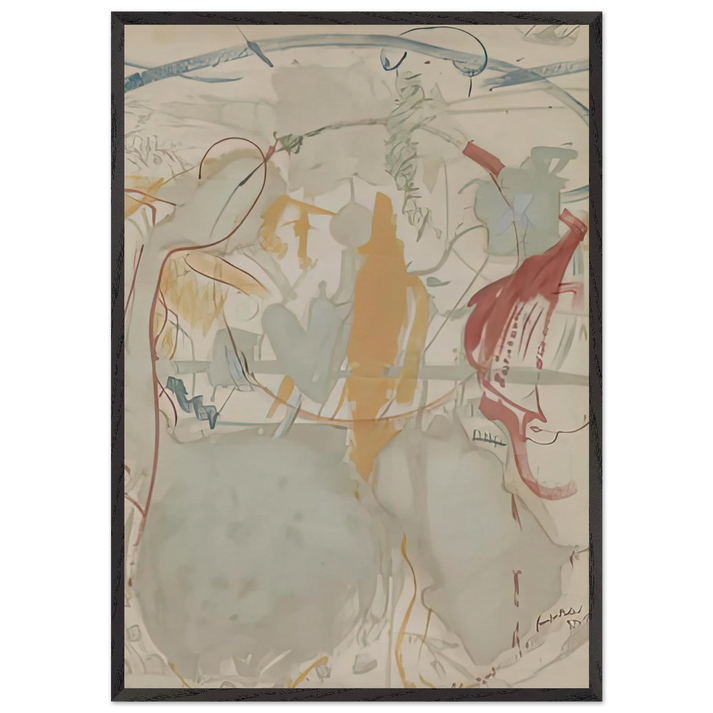 Seven Types of Ambiguity 1957- - Helen Frankenthaler 70x100 cm / 28x40 inches Framed Art Print – Black Wooden Frame