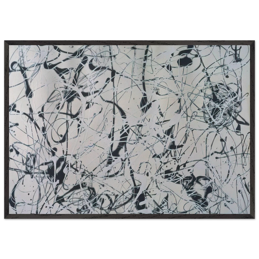 NUMBER 23 - Jackson Pollock 70x100 cm / 28x40 inches Framed Art Print – Black Wooden Frame