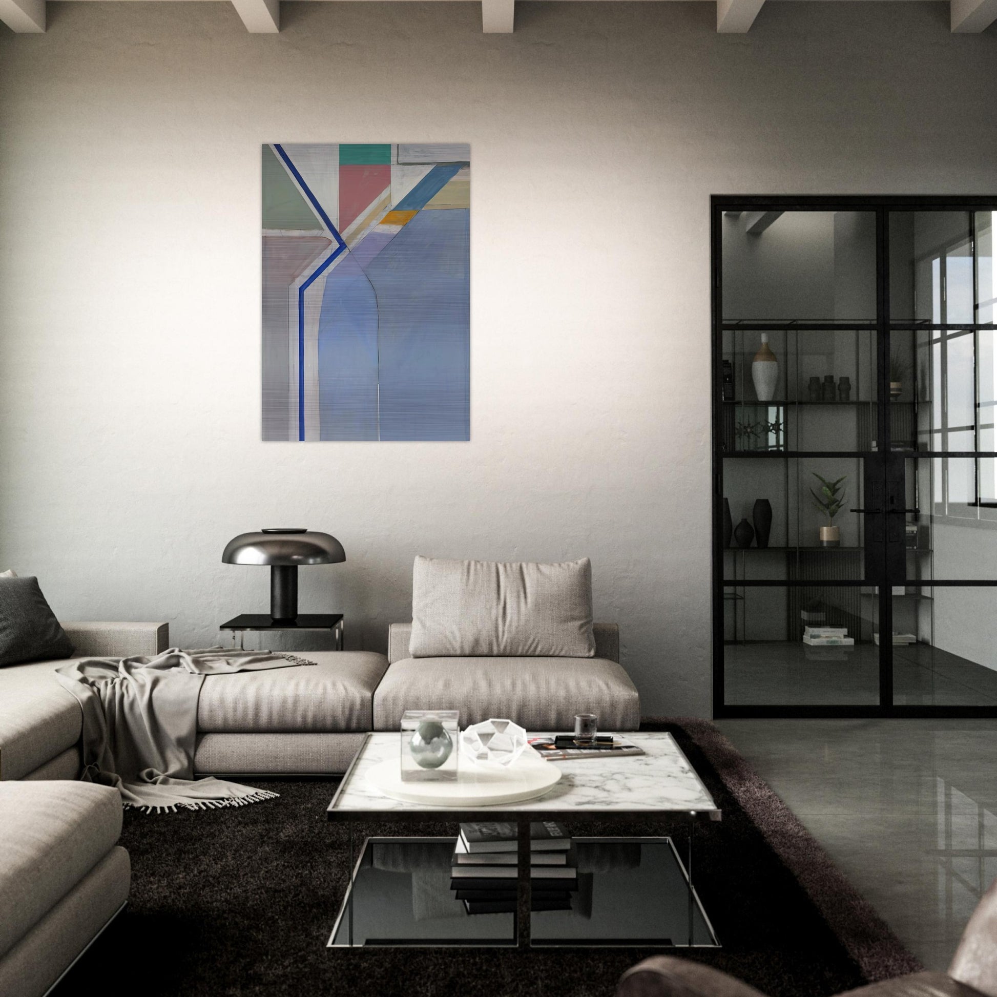 Ocean Park #24 - Richard Diebenkorn Brushed Aluminum Print - 70x100 cm / 28x40 inches | Richard Diebenkorn Aluminum Print | Richard Diebenkorn Prints