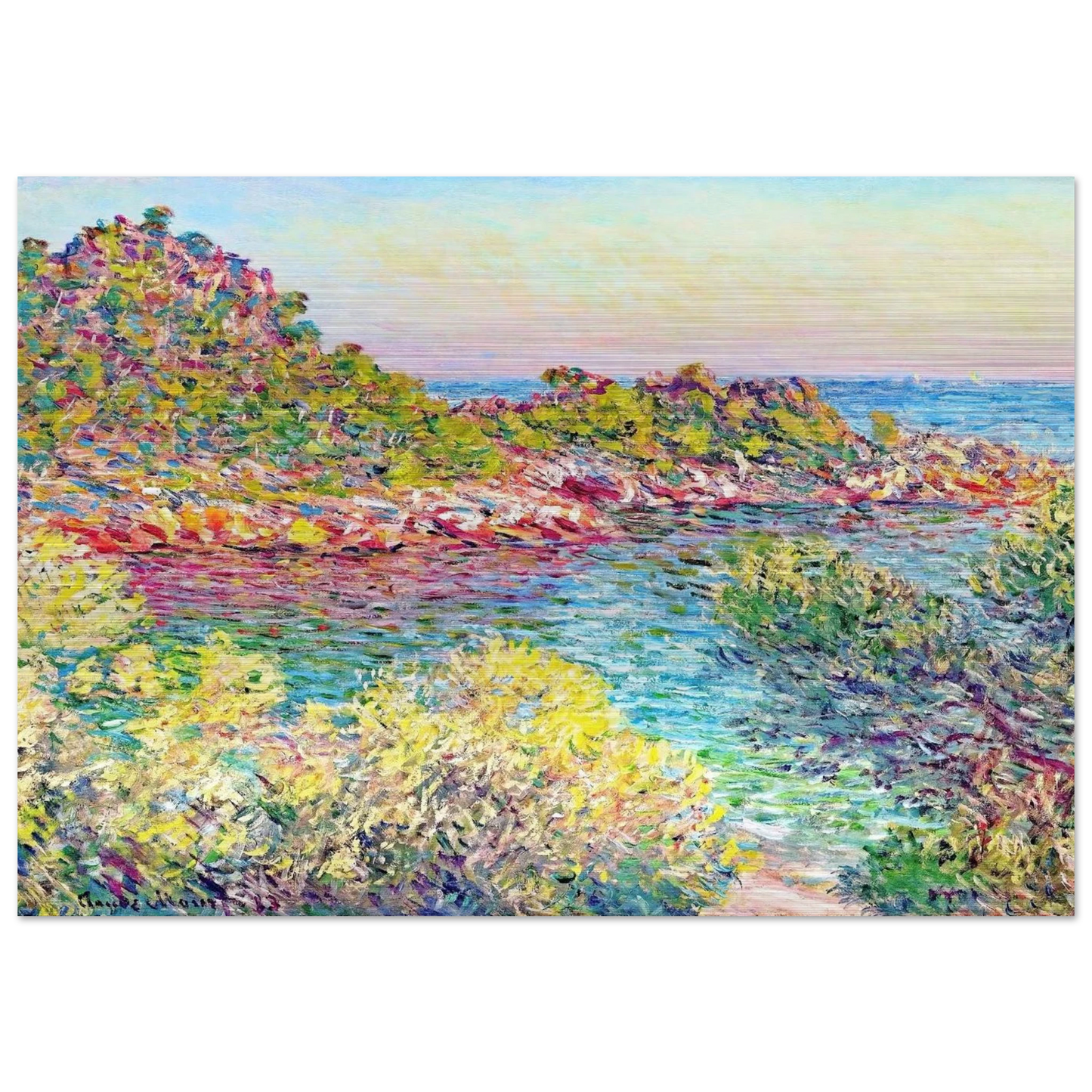 Landscape near Montecarlo - claude monet Brushed Aluminum Print - 70x100 cm / 28x40 inches | claude monet Aluminum Print | claude monet Prints
