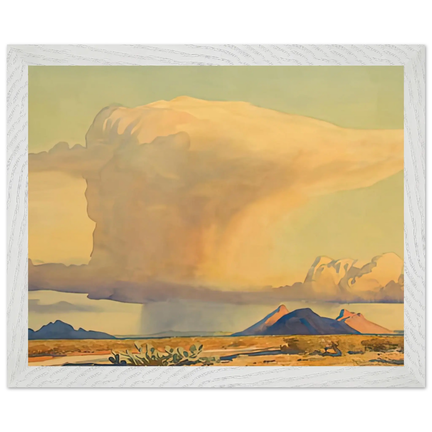Maynard Dixon - DROUGHT AND DOWNPOUR 1944 Wall art - 45x60 cm / 18x24 Inches - Premium Wooden Framed Poster With Fine Art Paper - Wood frame