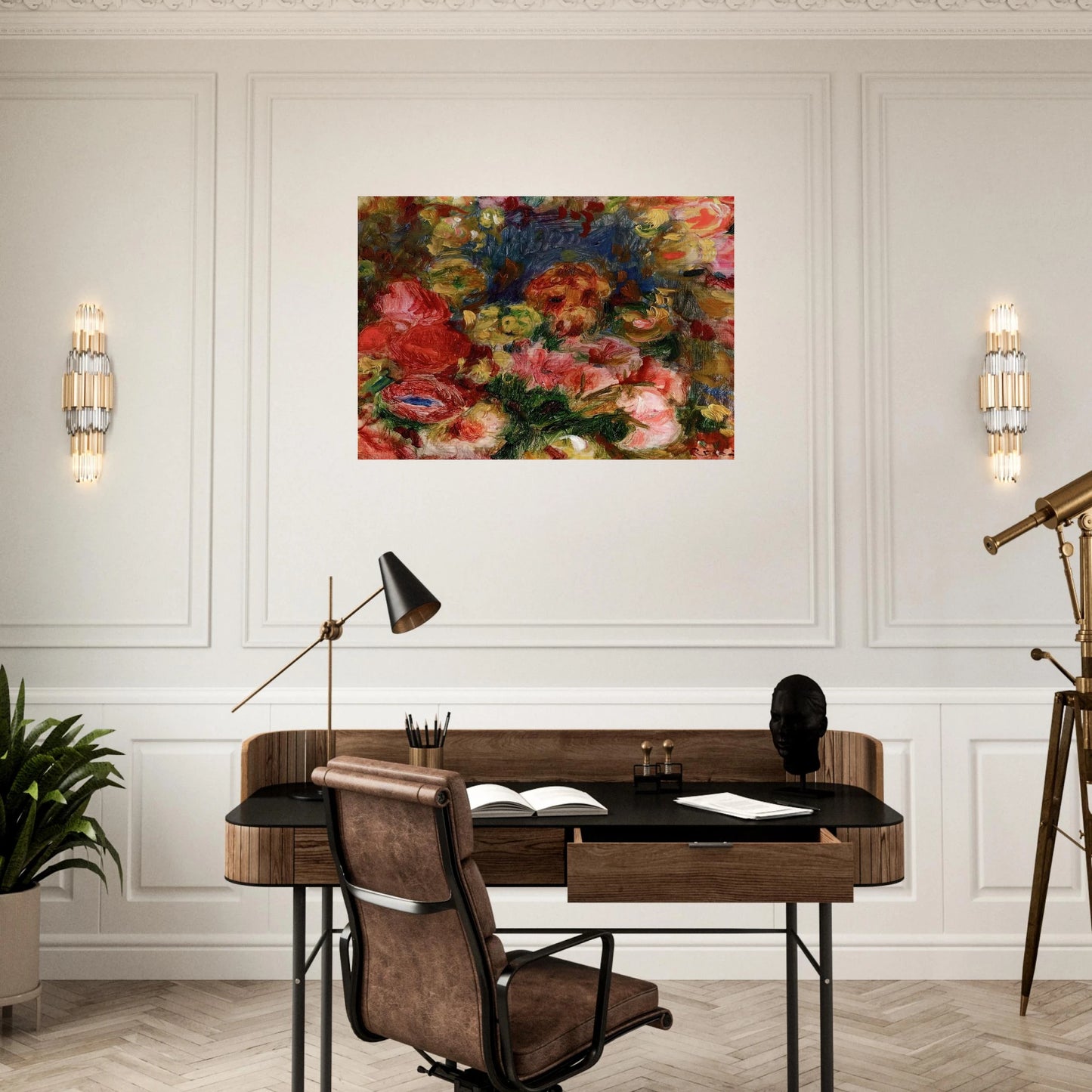 Flowers - Pierre-Auguste Renoir Brushed Aluminum Print - 70x100 cm / 28x40 inches | Pierre-Auguste Renoir Aluminum Print | Pierre-Auguste Renoir Prints