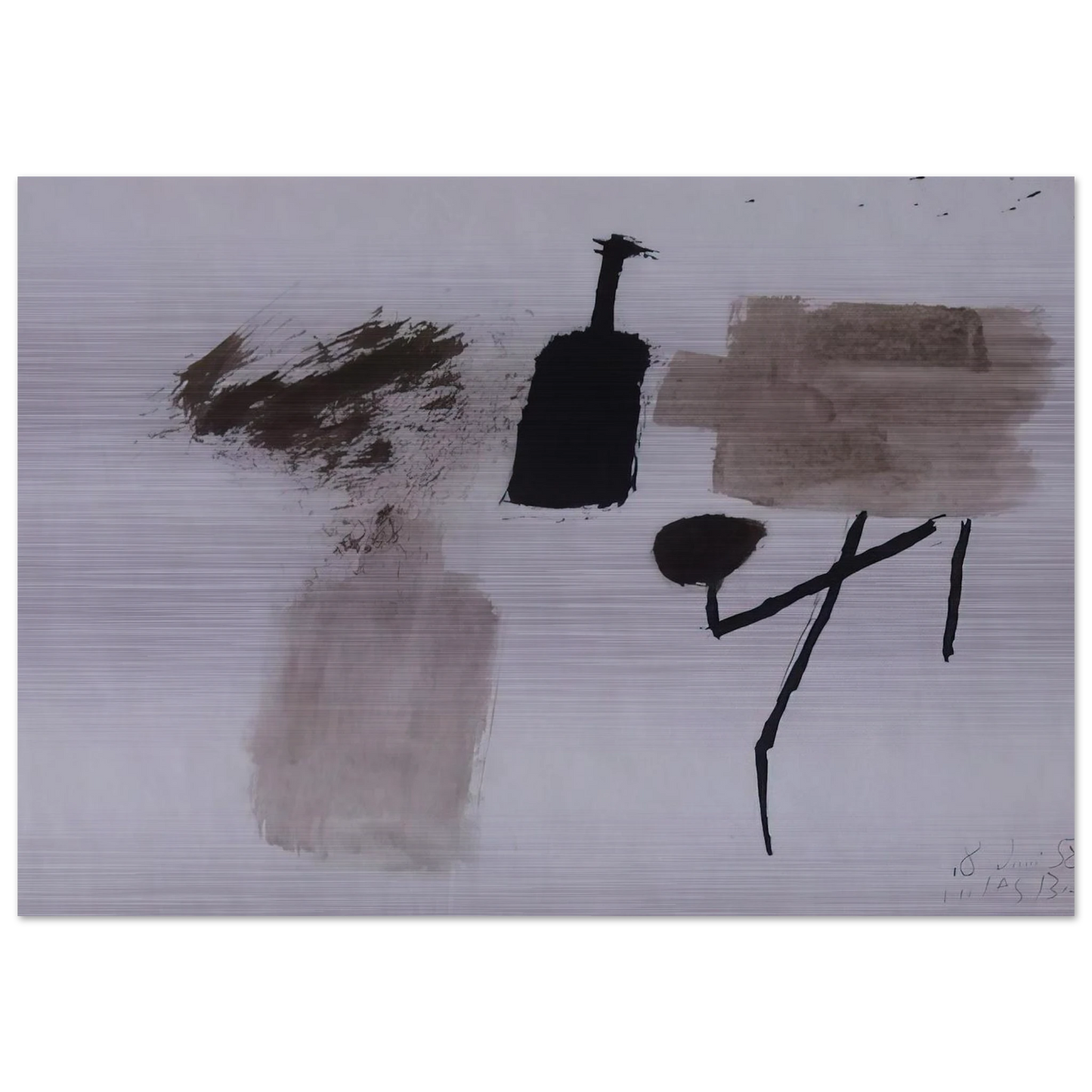 8.7.58 - Julius Bissier Brushed Aluminum Print - 70x100 cm / 28x40 inches | Julius Bissier Aluminum Print | Julius Bissier Prints