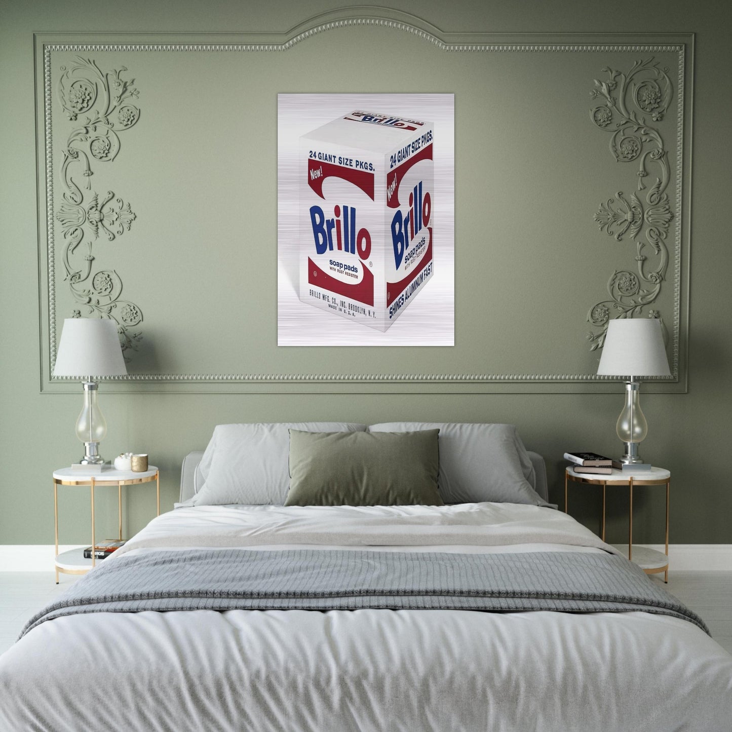 Brillo Soap Pads - Andy Warhol Brushed Aluminum Print - 70x100 cm / 28x40 inches | Andy Warhol Aluminum Print | Andy Warhol Prints