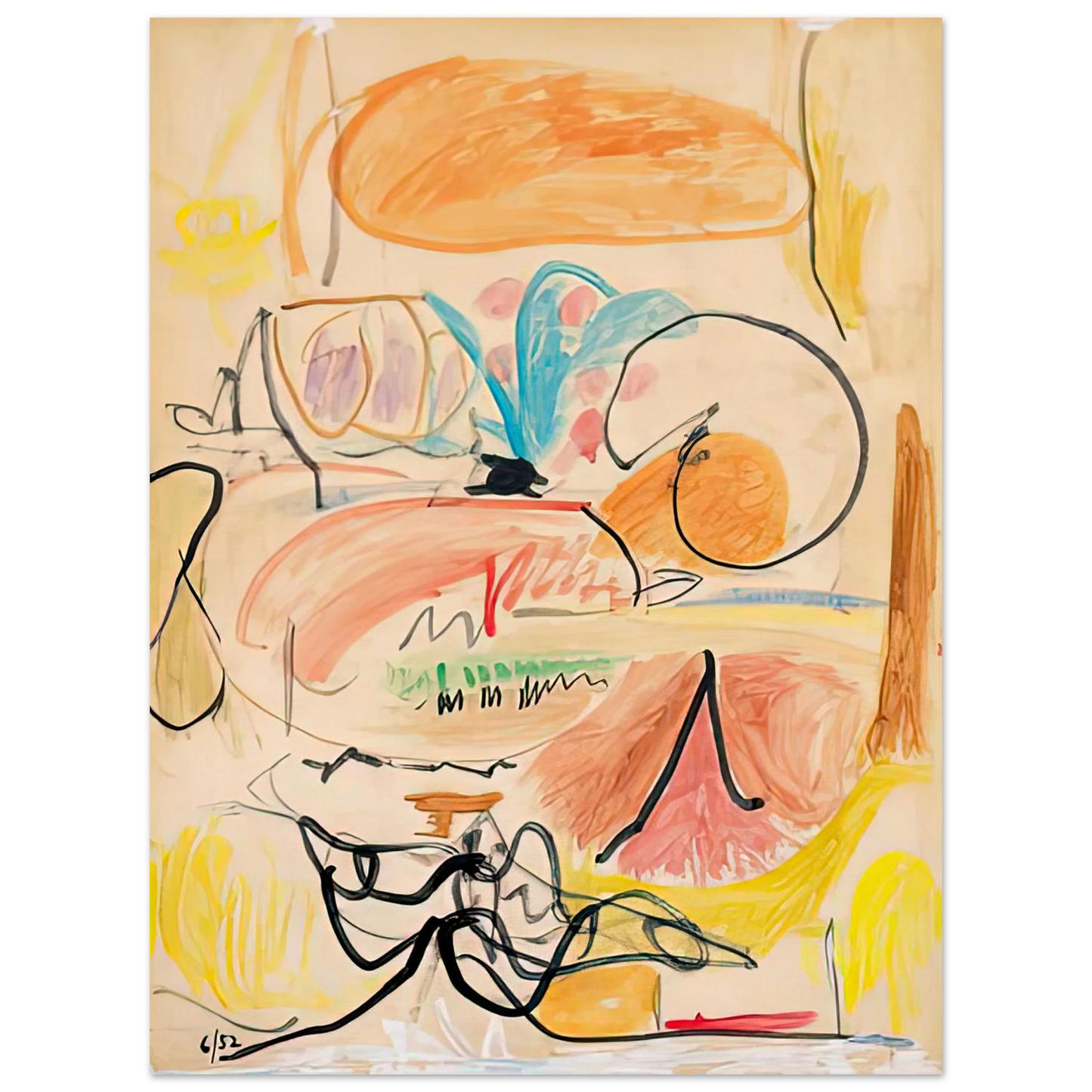 Helen Frankenthaler - Window Shade No. 1, 1952- Wall Art - 30x40 cm / 12x16 inches - Fine Art Poster-canvas - -