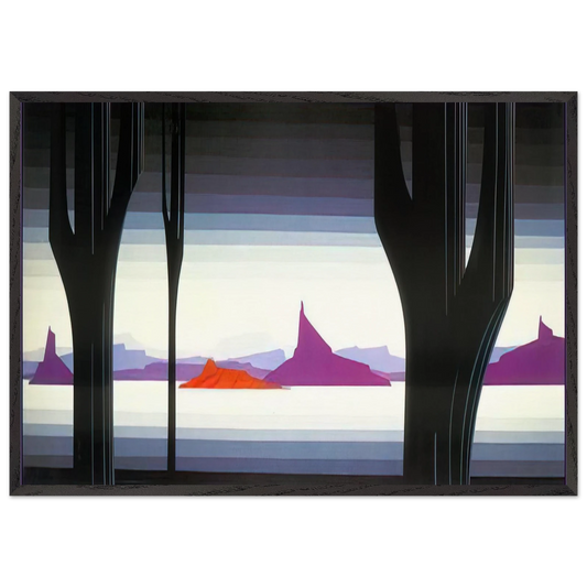Saguaro - Eyvind Earle 70x100 cm / 28x40 inches Framed Art Print – Black Wooden Frame