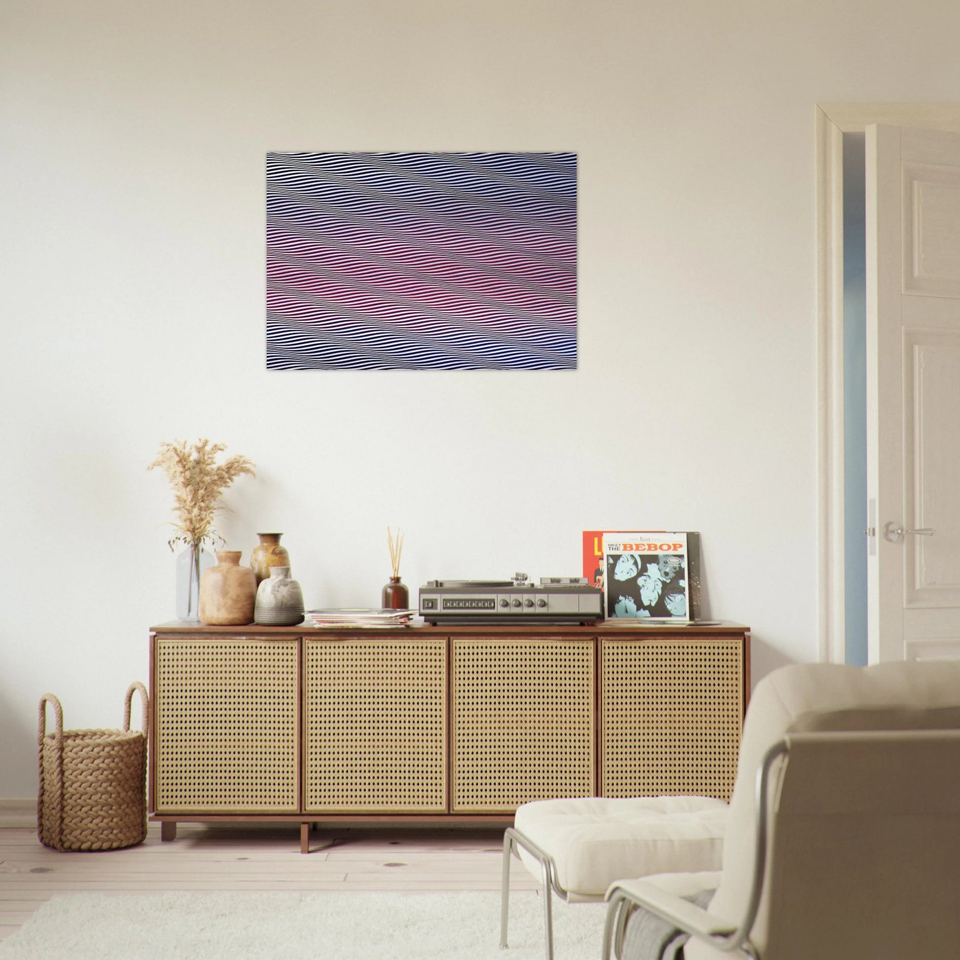 CATARACT 3 1967 - Bridget Riley Brushed Aluminum Print - 70x100 cm / 28x40 inches | Bridget Riley Aluminum Print | Bridget Riley Prints
