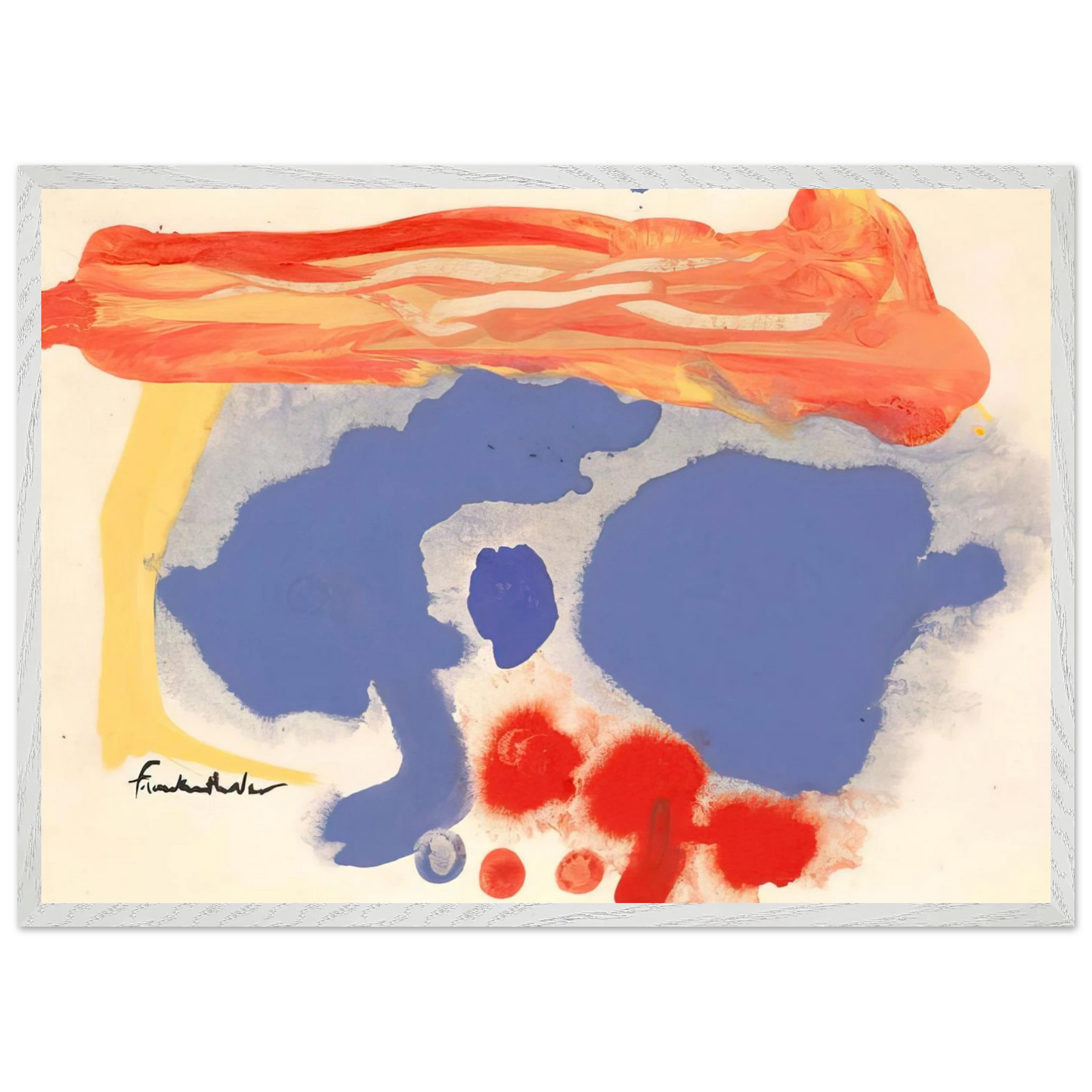 Helen Frankenthaler - Summerscene, Provincetown - 1961 Wall art - 20x25 cm / 8x10 inches - Premium Wooden Framed Poster With Fine Art Paper-canvas - Wood frame