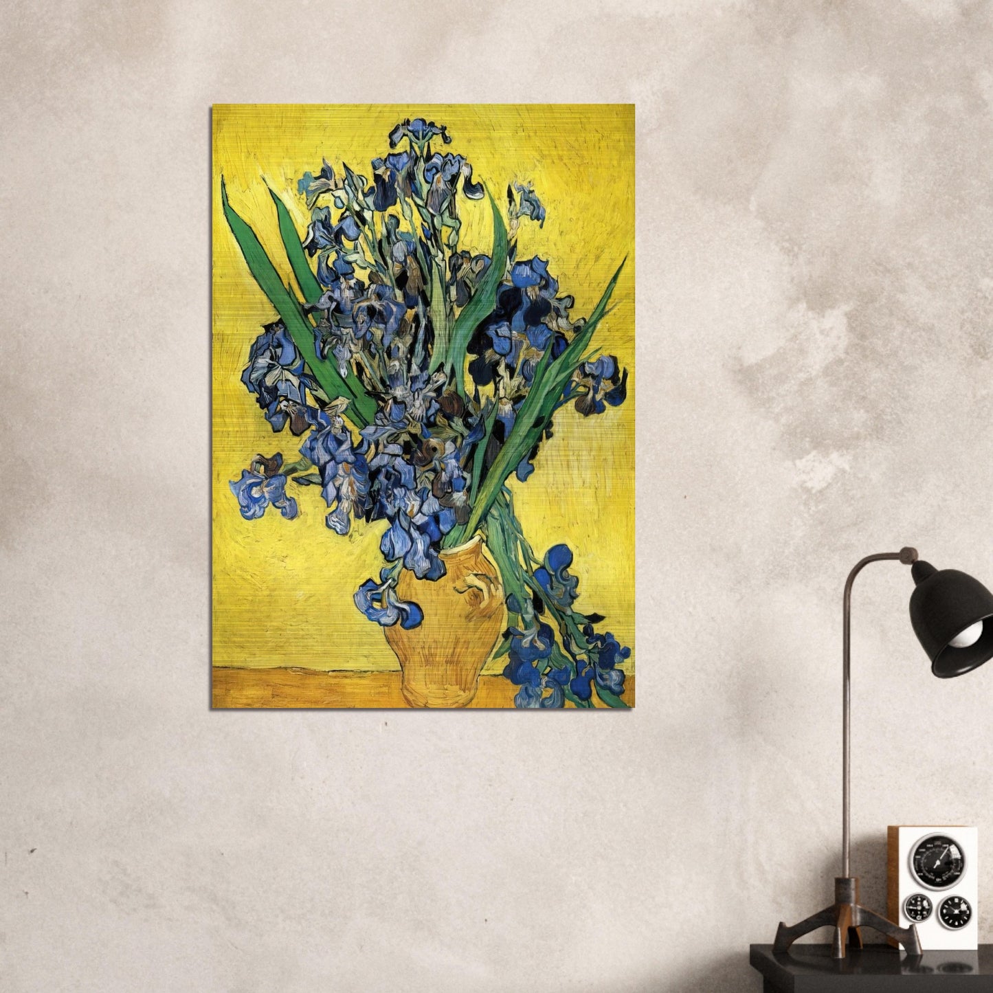 Still Life with Irises - Vincent van Gogh Brushed Aluminum Print - 70x100 cm / 28x40 inches | Vincent van Gogh Aluminum Print | Vincent van Gogh Prints