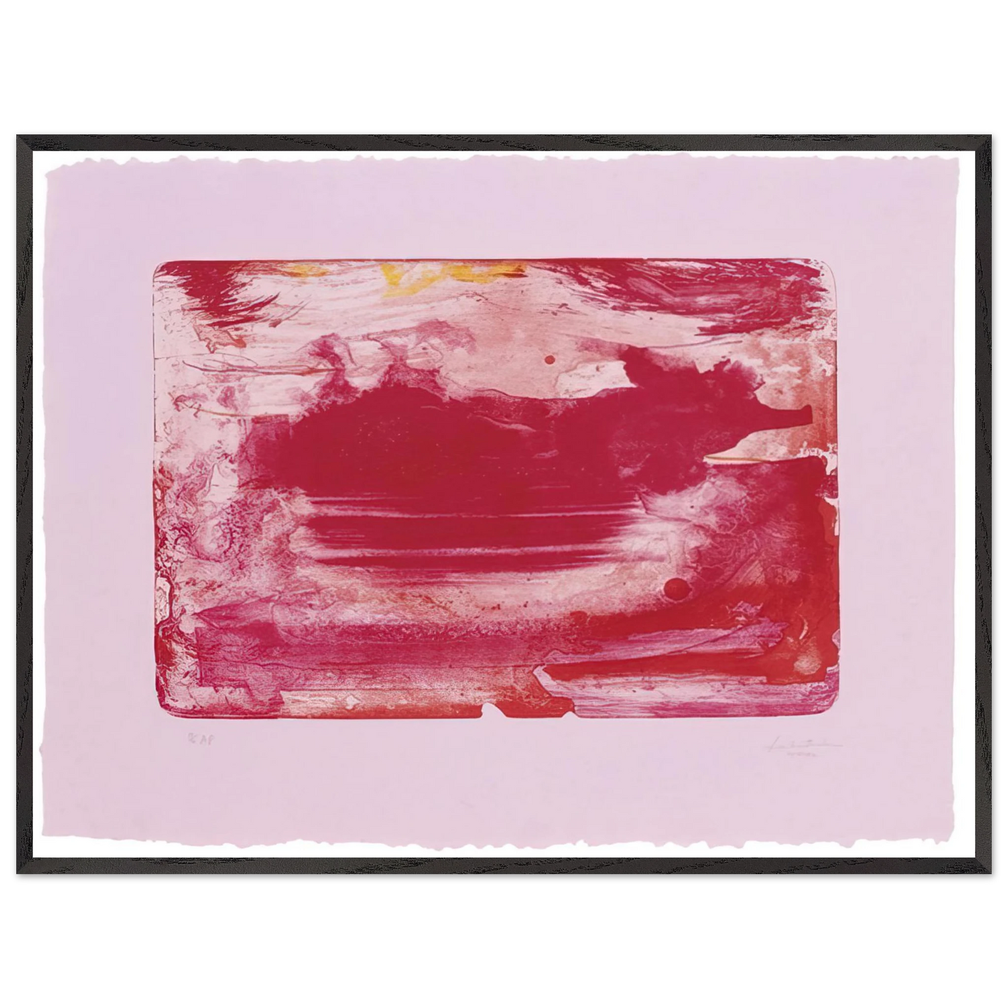 Helen Frankenthaler - The Red Sea - 1982 Wall art - 20x25 cm / 8x10 inches - Premium Wooden Framed Poster With Fine Art Paper-canvas - Black frame