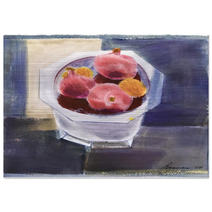 Still Life with Bowl of Pomegranates - 1964 - Morris Graves Brushed Aluminum Print - 70x100 cm / 28x40 inches | Morris Graves Aluminum Print | Morris Graves Prints
