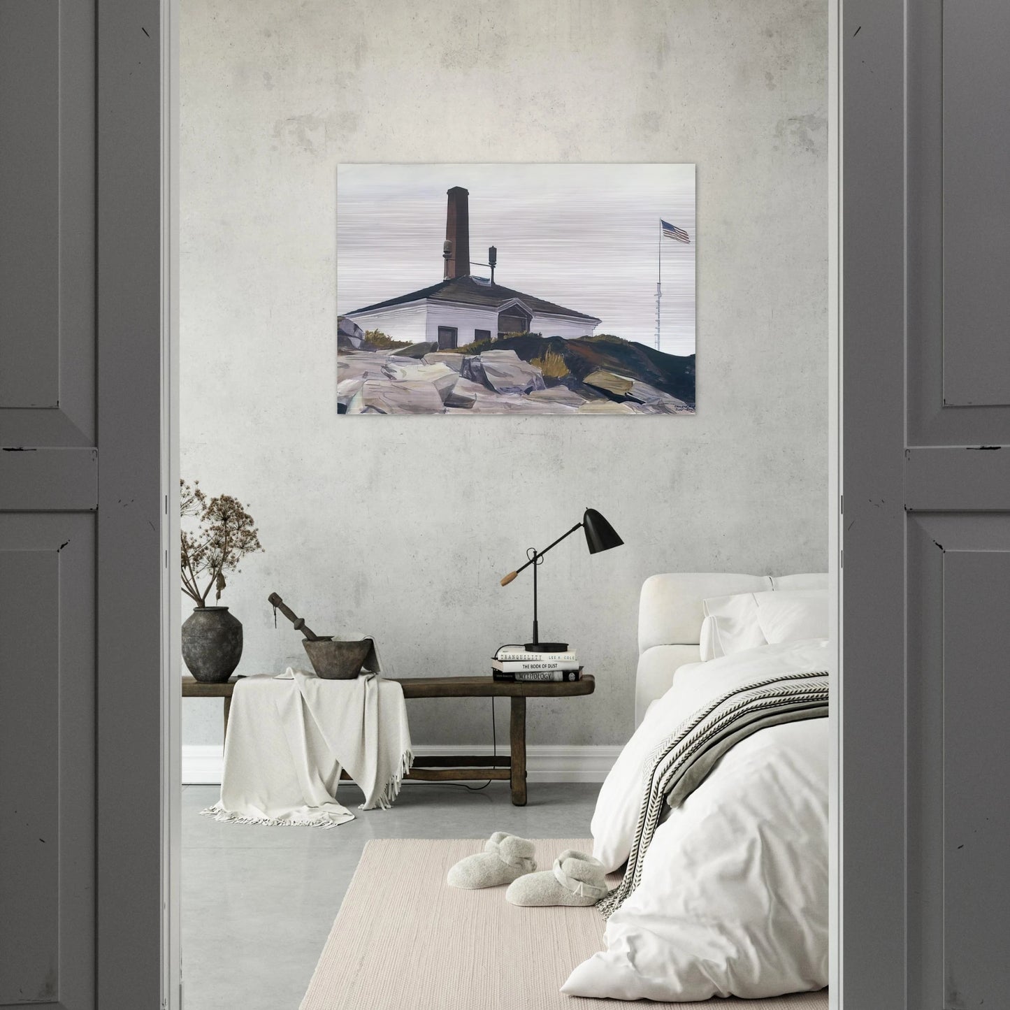 House of the Foghorn, I - Edward Hopper Brushed Aluminum Print - 70x100 cm / 28x40 inches | Edward Hopper Aluminum Print | Edward Hopper Prints
