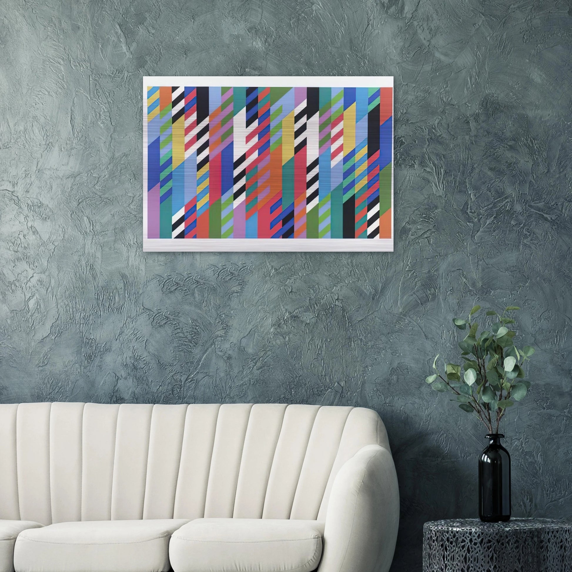 FETE 1989 - Bridget Riley Brushed Aluminum Print - 70x100 cm / 28x40 inches | Bridget Riley Aluminum Print | Bridget Riley Prints