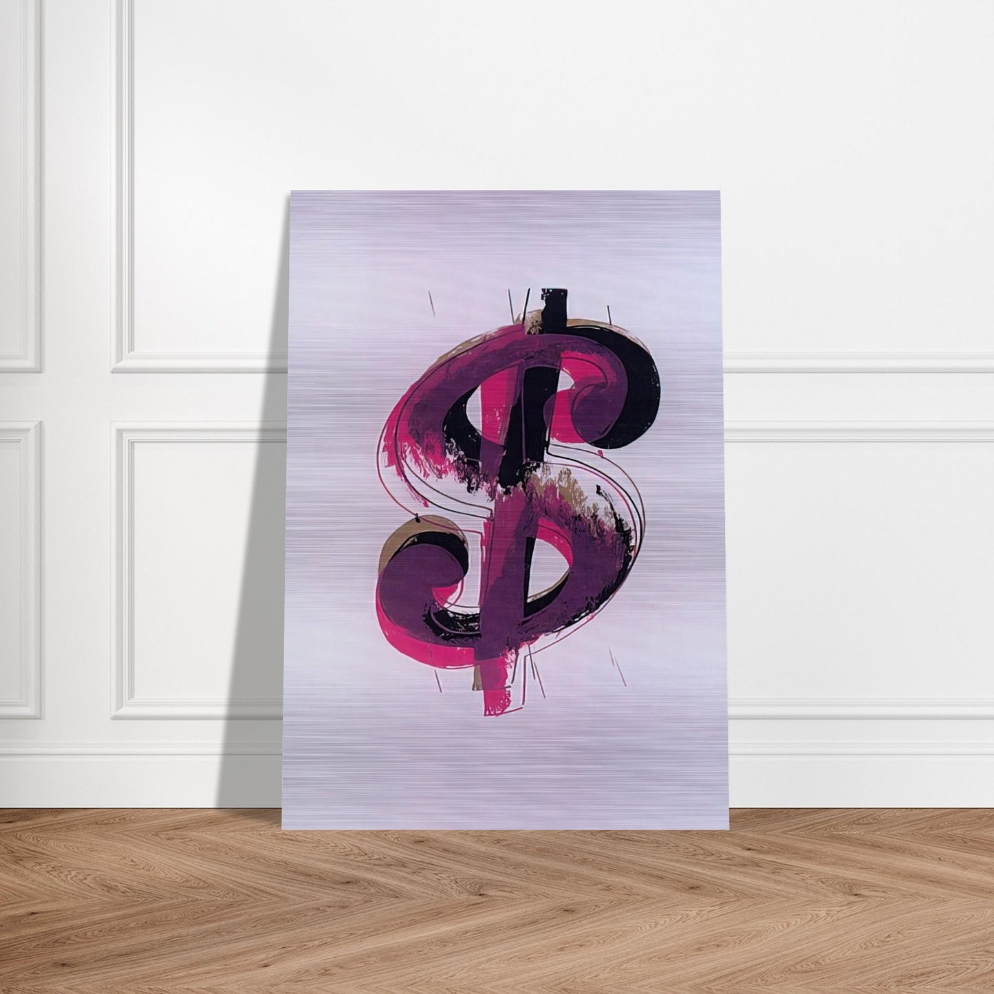 Paper Dollar - Andy Warhol Brushed Aluminum Print - 70x100 cm / 28x40 inches | Andy Warhol Aluminum Print | Andy Warhol Prints