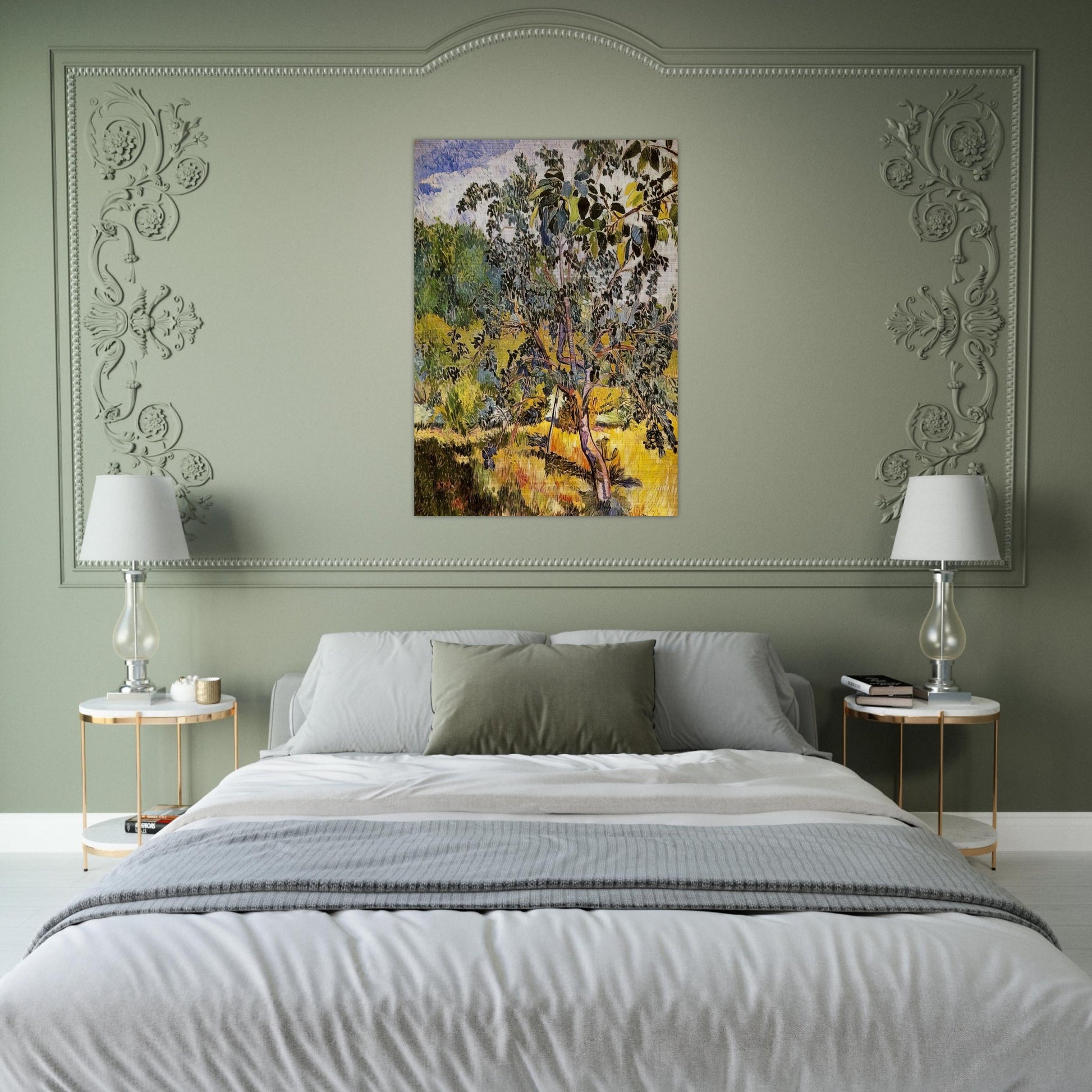 Corner of a garden Sun - Post-Impressionism - Natalia Goncharova Brushed Aluminum Print - 70x100 cm / 28x40 inches | Natalia Goncharova Aluminum Print | Natalia Goncharova Prints