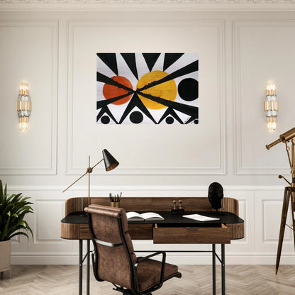ACROSS THE ORANGE MOONS 1967 - Alexander Calder Brushed Aluminum Print - 70x100 cm / 28x40 inches | Alexander Calder Aluminum Print | Alexander Calder Prints