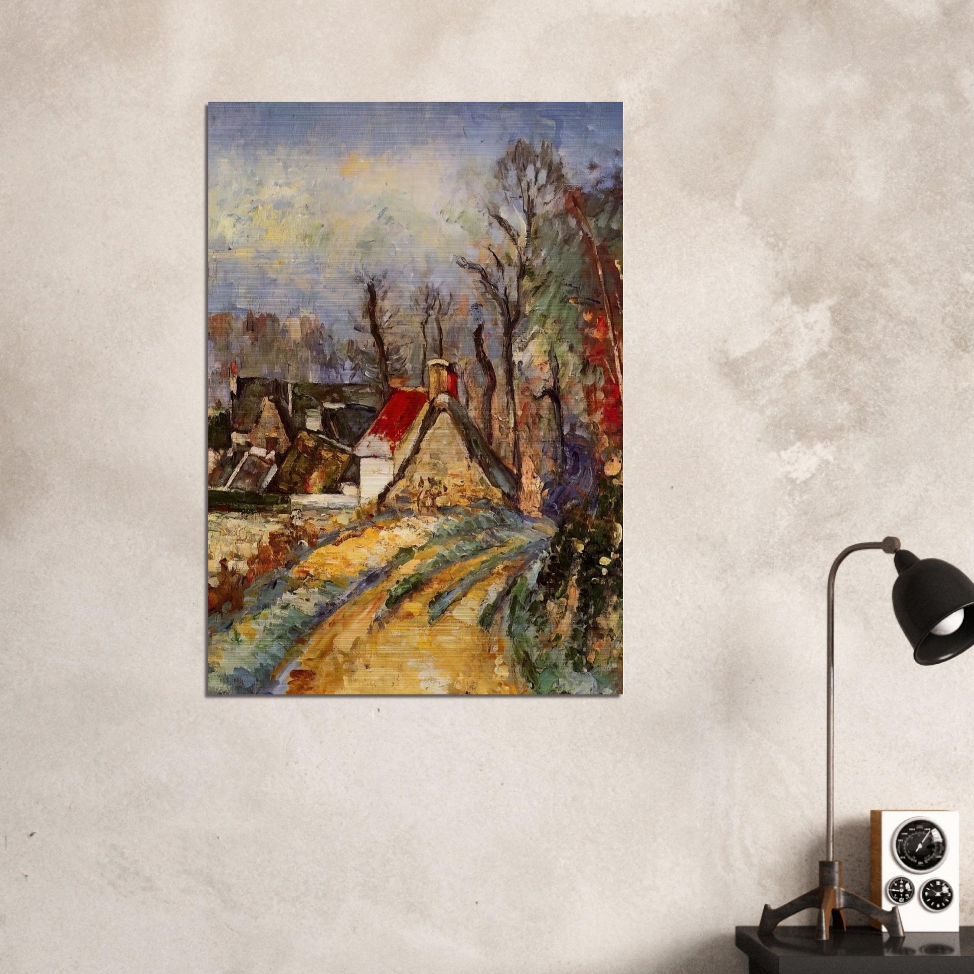 The Turn in the Road at Auvers - Paul Cézanne Brushed Aluminum Print - 70x100 cm / 28x40 inches | Paul Cézanne Aluminum Print | Paul Cézanne Prints