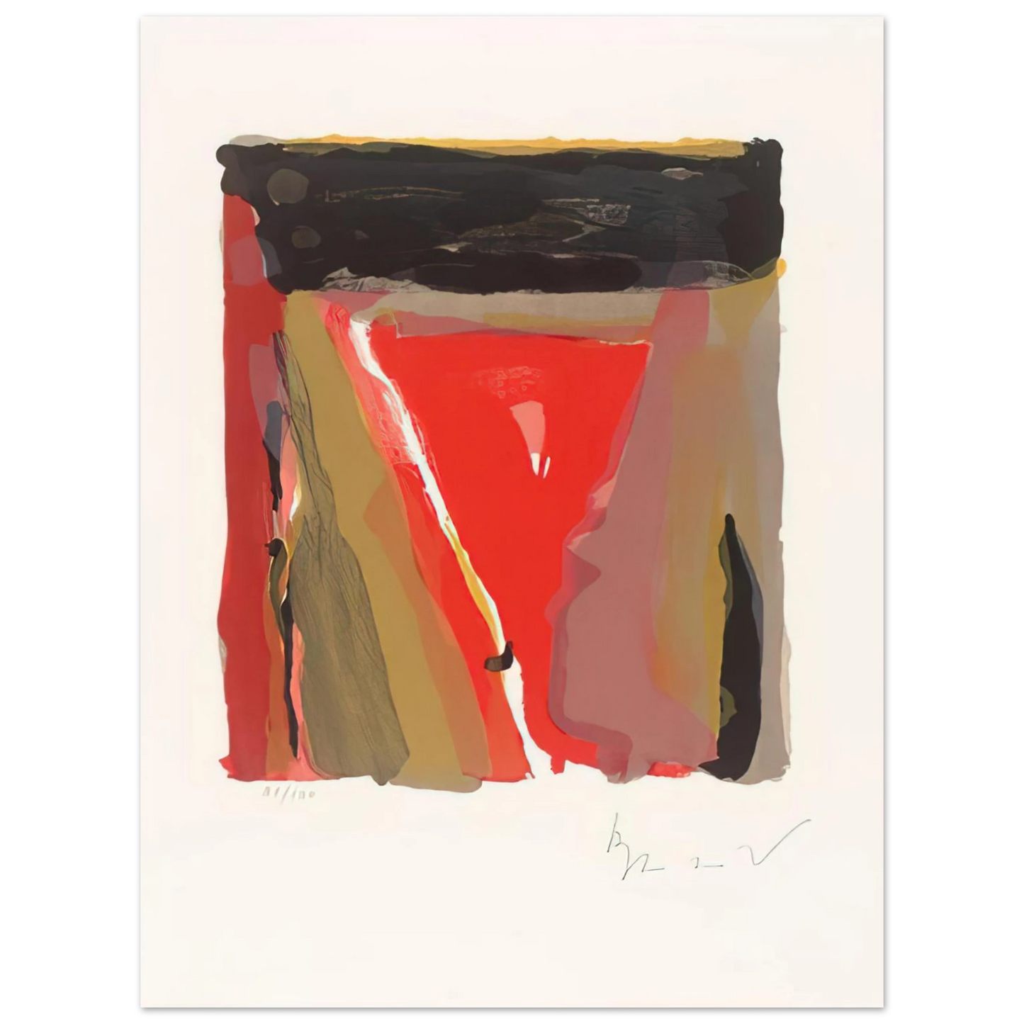 Bram van Velde - Untitled - 1976  75x100 cm / 30x40inches Fine Art Poster