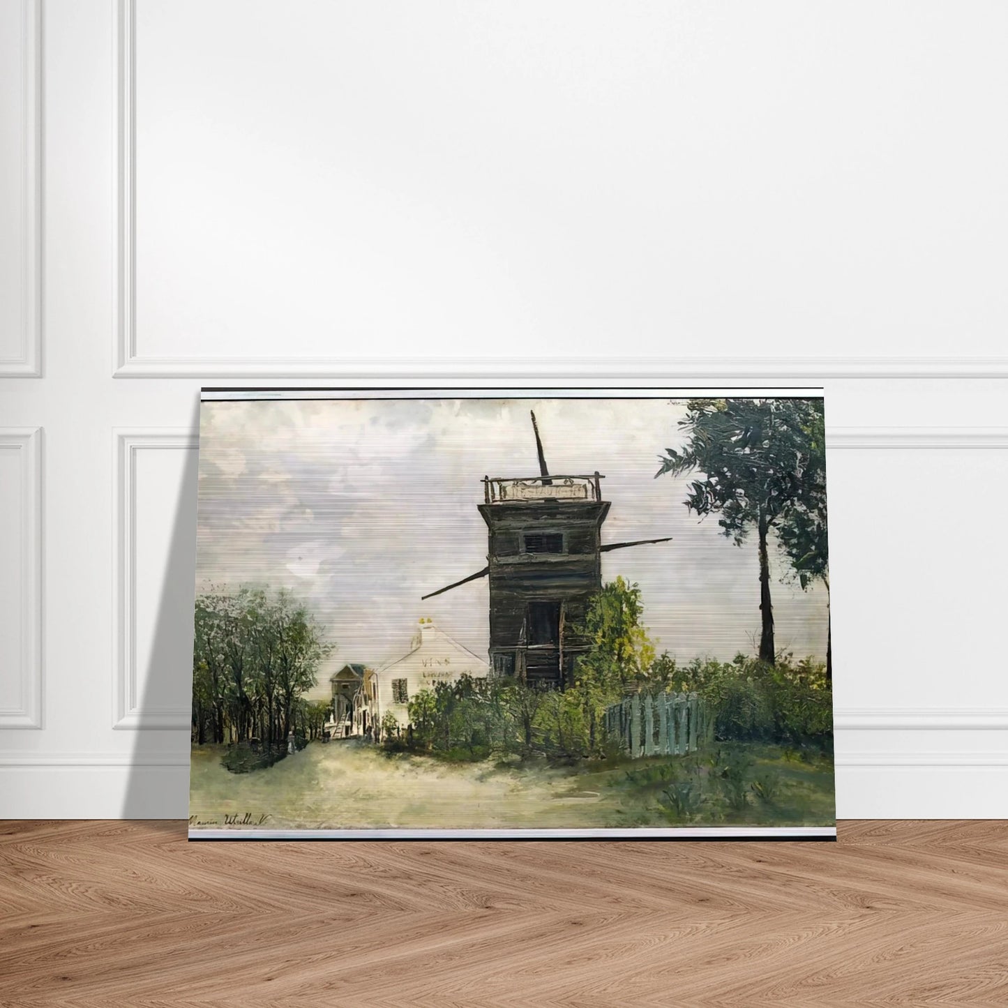 THE WINDMILL AT SANNOIS 1912 - Maurice Utrillo Brushed Aluminum Print - 70x100 cm / 28x40 inches | Maurice Utrillo Aluminum Print | Maurice Utrillo Prints