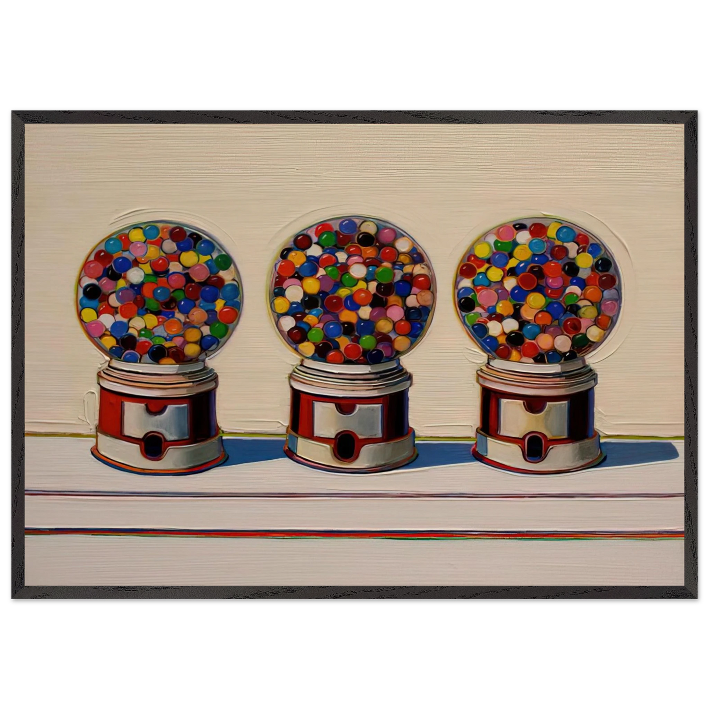 Three Machines - 1963 - Wayne Thiebaud 70x100 cm / 28x40 inches Framed Art Print – Black Wooden Frame