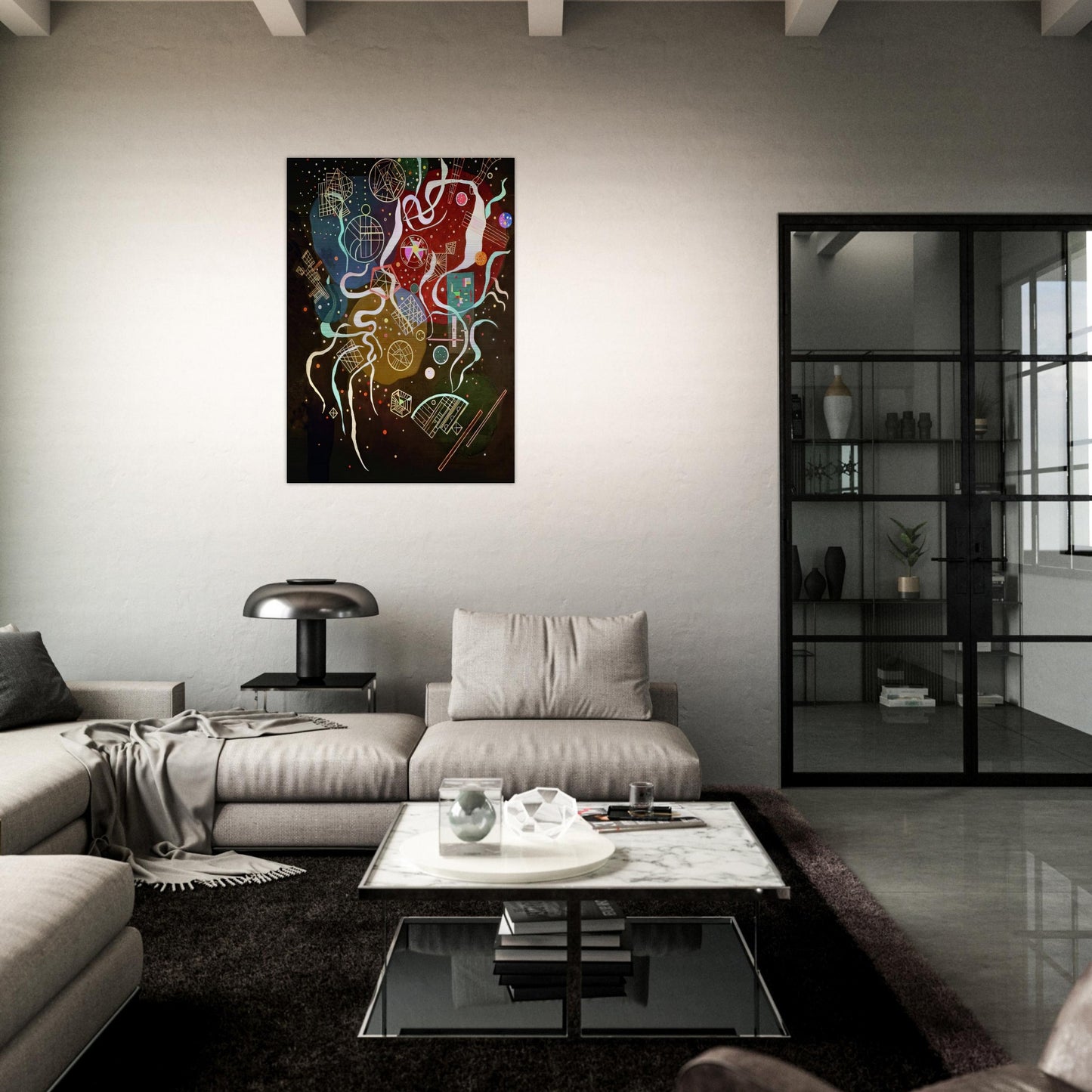 MOVEMENT I 1935 - Wassily Kandinsky Brushed Aluminum Print - 70x100 cm / 28x40 inches | Wassily Kandinsky Aluminum Print | Wassily Kandinsky Prints
