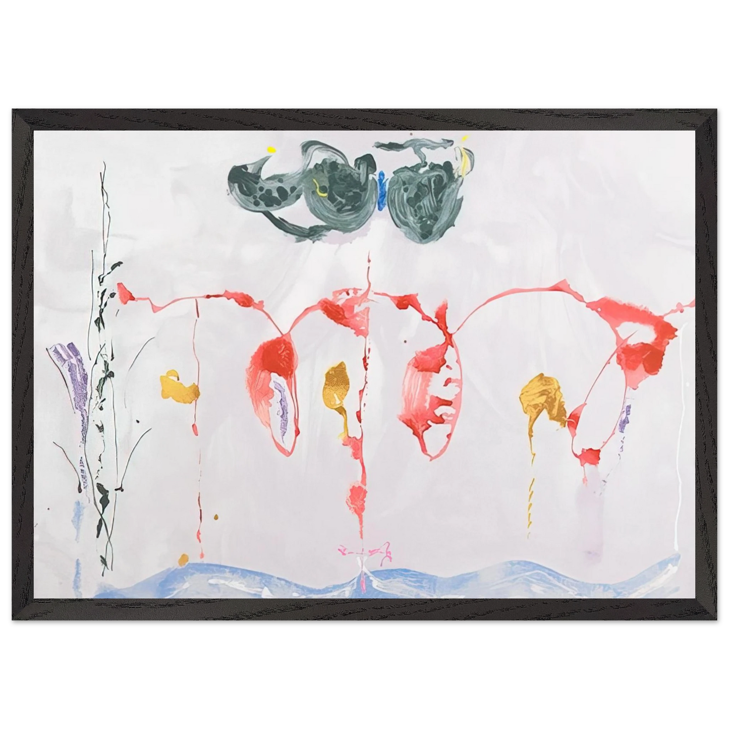 Helen Frankenthaler - Aerie - 2009 Wall art - 45x60 cm / 18x24 inches - Premium Wooden Framed Poster With Fine Art Paper-canvas - Wood frame