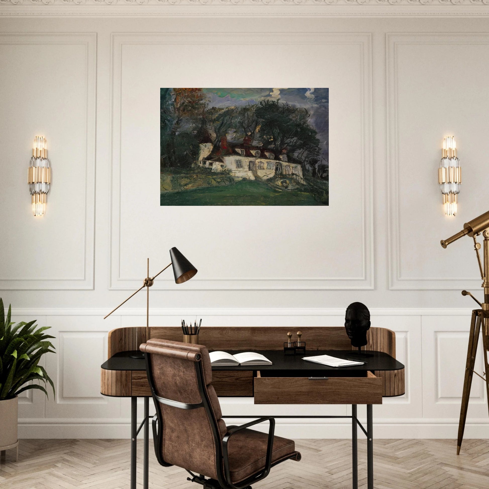 HOUSE AT OISEME 1934 - Chaim Soutine Brushed Aluminum Print - 70x100 cm / 28x40 inches | Chaim Soutine Aluminum Print | Chaim Soutine Prints