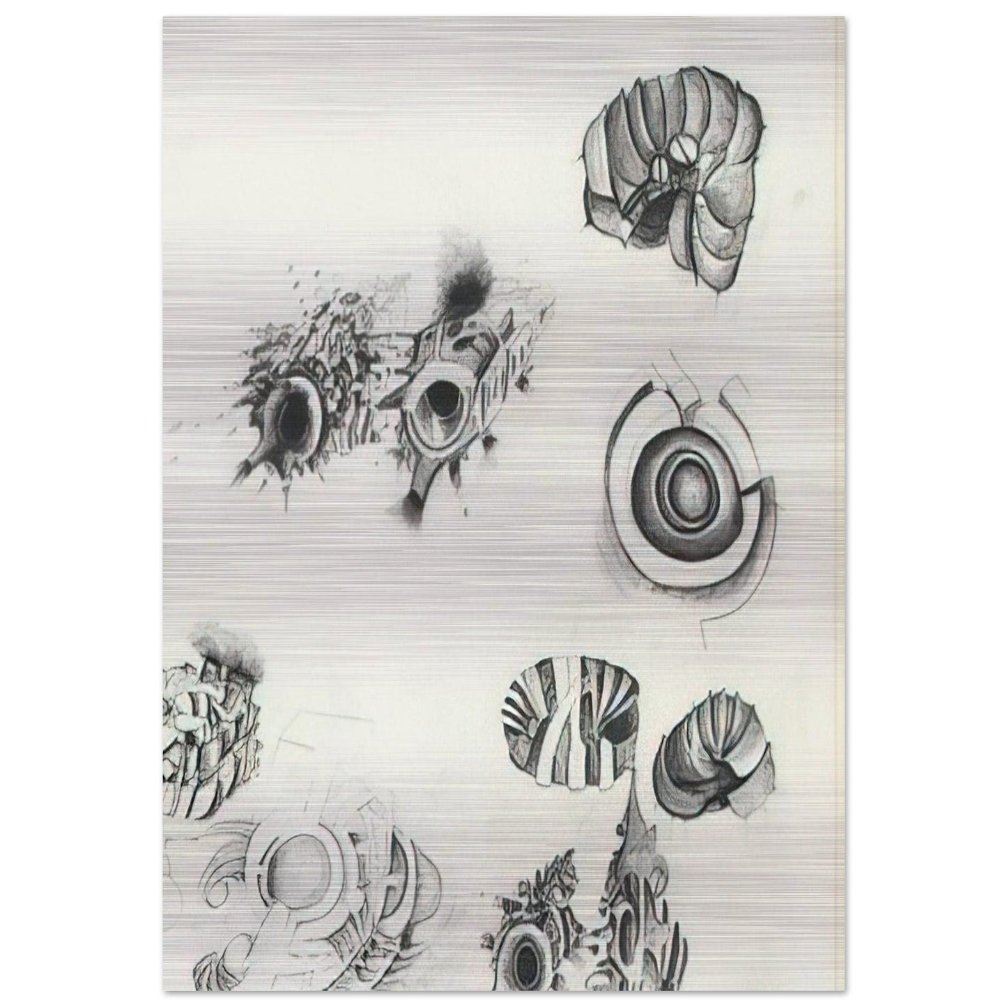 UNTITLED 1961 1 - Lee Bontecou Brushed Aluminum Print - 70x100 cm / 28x40 inches | Lee Bontecou Aluminum Print | Lee Bontecou Prints