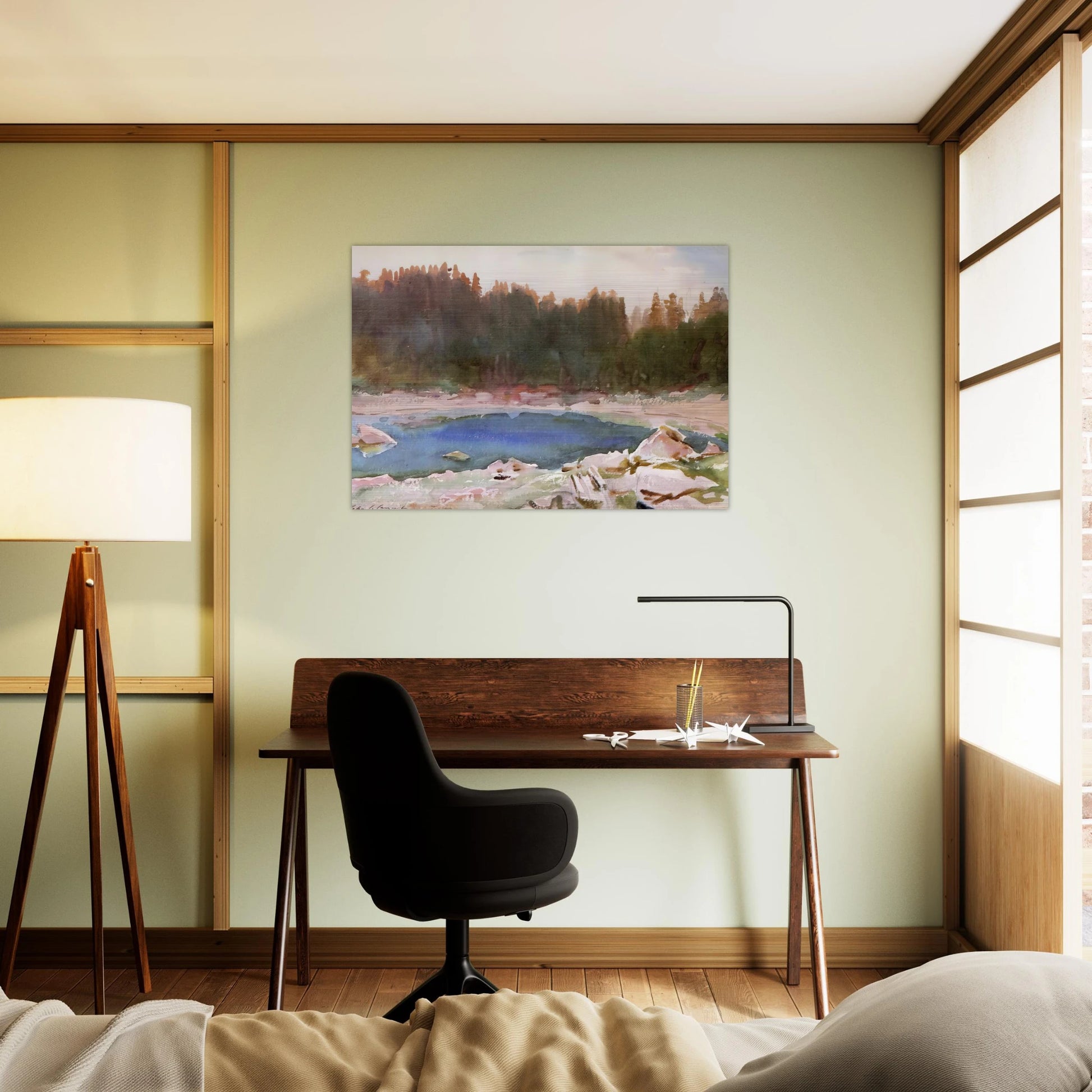 Lake in the Tyrol - John Singer Sargent Brushed Aluminum Print - 70x100 cm / 28x40 inches | John Singer Sargent Aluminum Print | John Singer Sargent Prints