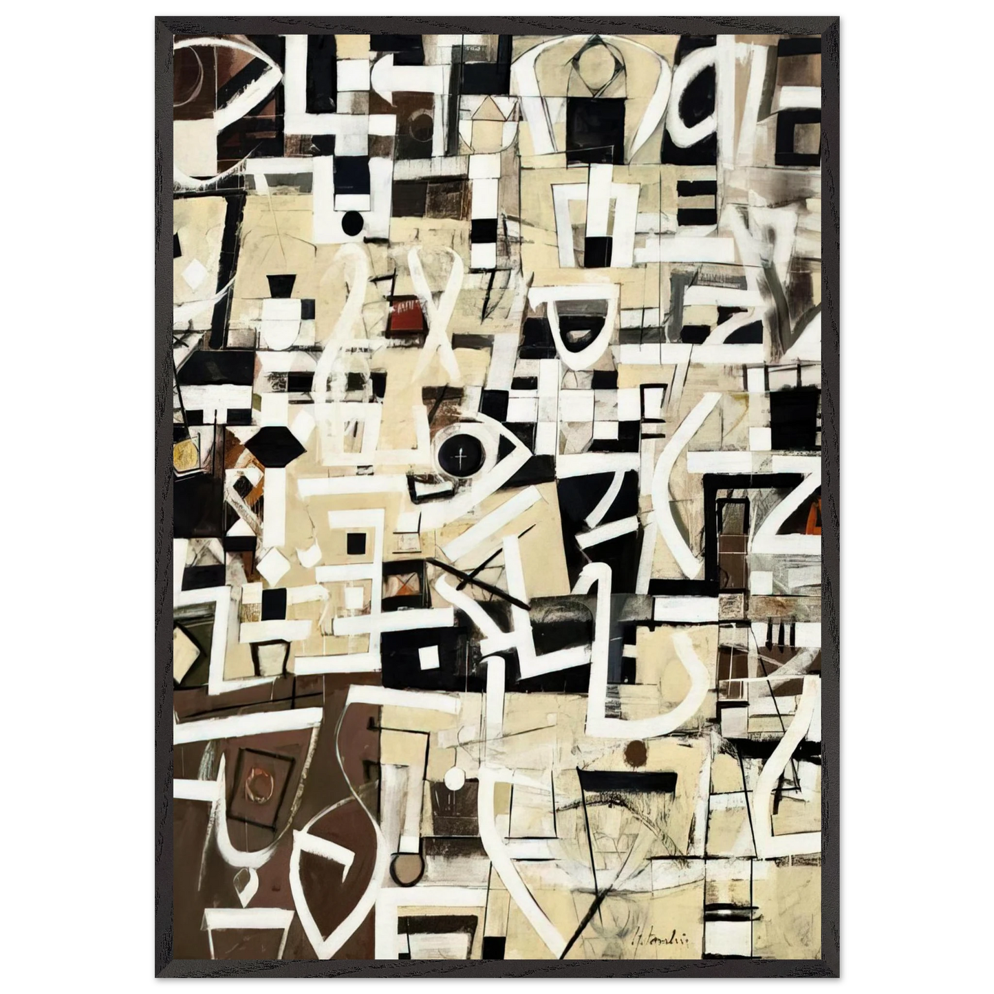 Number 20 - 1949 - Bradley Walker Tomlin 70x100 cm / 28x40 inches Framed Art Print – Black Wooden Frame