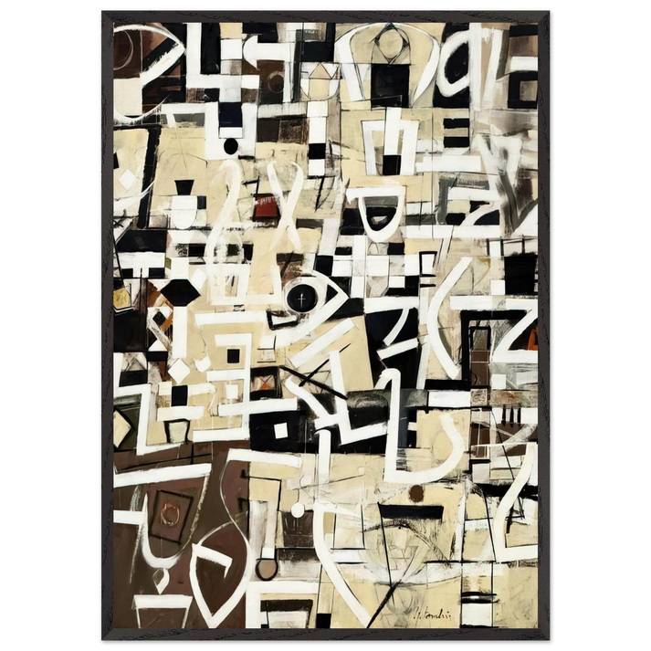 Number 20 - 1949 - Bradley Walker Tomlin 70x100 cm / 28x40 inches Framed Art Print – Black Wooden Frame