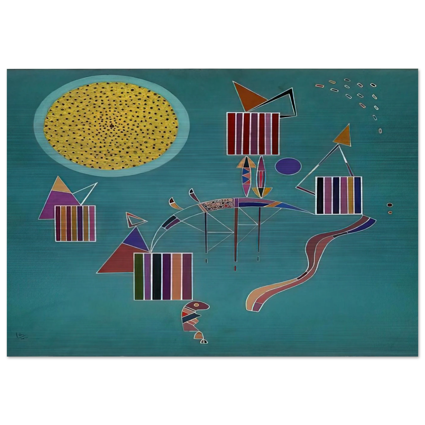INTIME MESSAGE 1942 - Wassily Kandinsky Brushed Aluminum Print - 70x100 cm / 28x40 inches | Wassily Kandinsky Aluminum Print | Wassily Kandinsky Prints