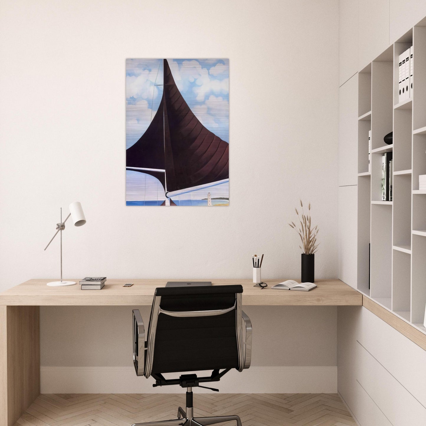Brown Sail, Wing on Wing, Nassau - Georgia O'Keeffe Brushed Aluminum Print - 70x100 cm / 28x40 inches | Georgia O'Keeffe Aluminum Print | Georgia O'Keeffe Prints