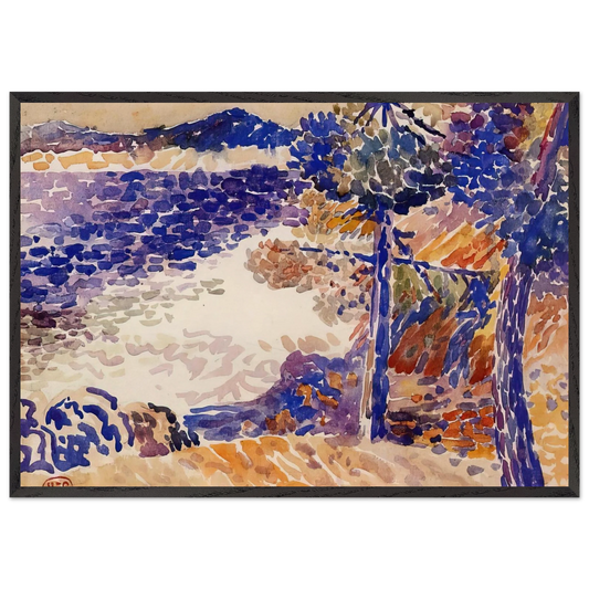 Pines by the Sea - Henri-Edmond Cross 70x100 cm / 28x40 inches Framed Art Print – Black Wooden Frame