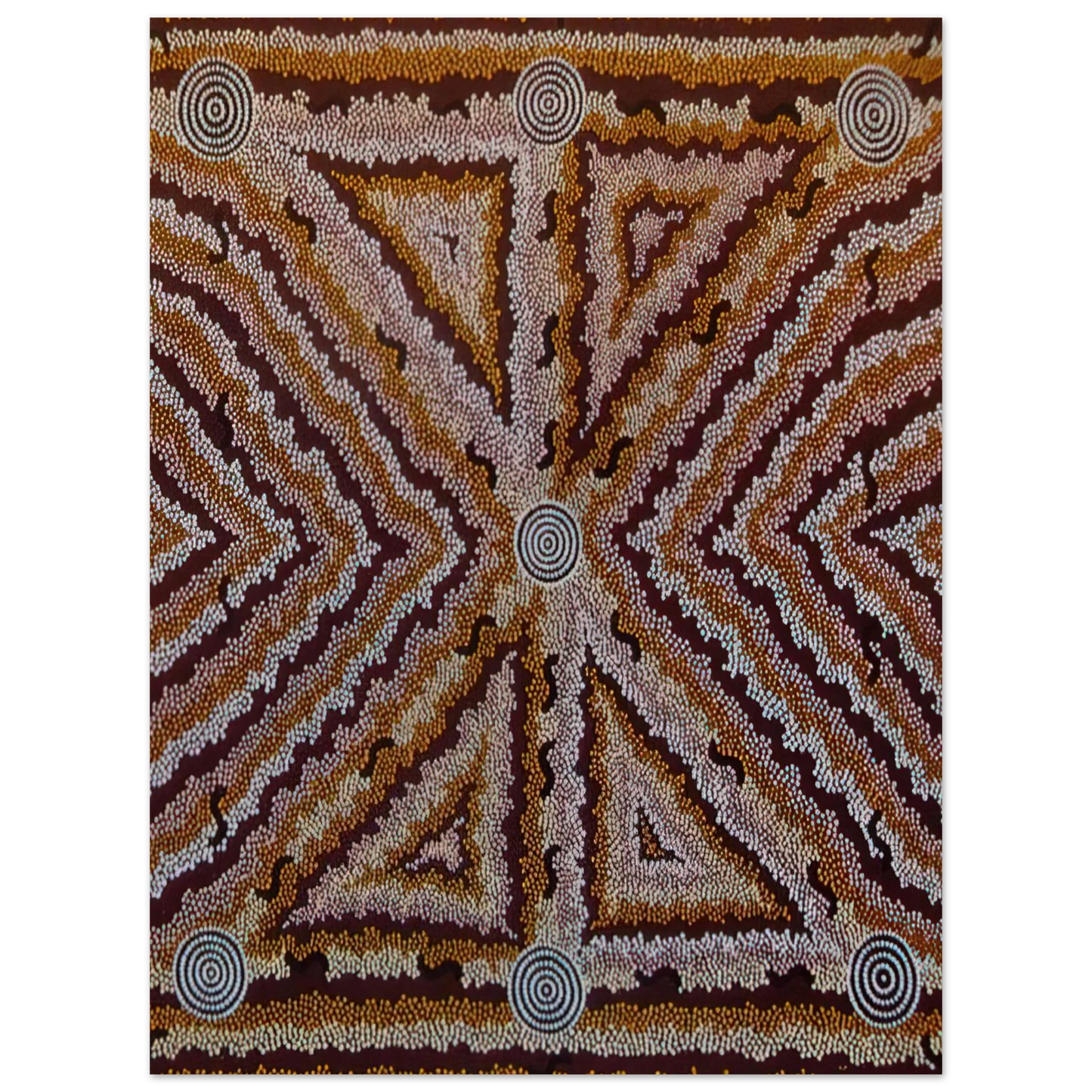 Clifford Possum Tjapaltjarri - Witchetty Grub Dreaming - 1983  75x100 cm / 30x40inches Fine Art Poster