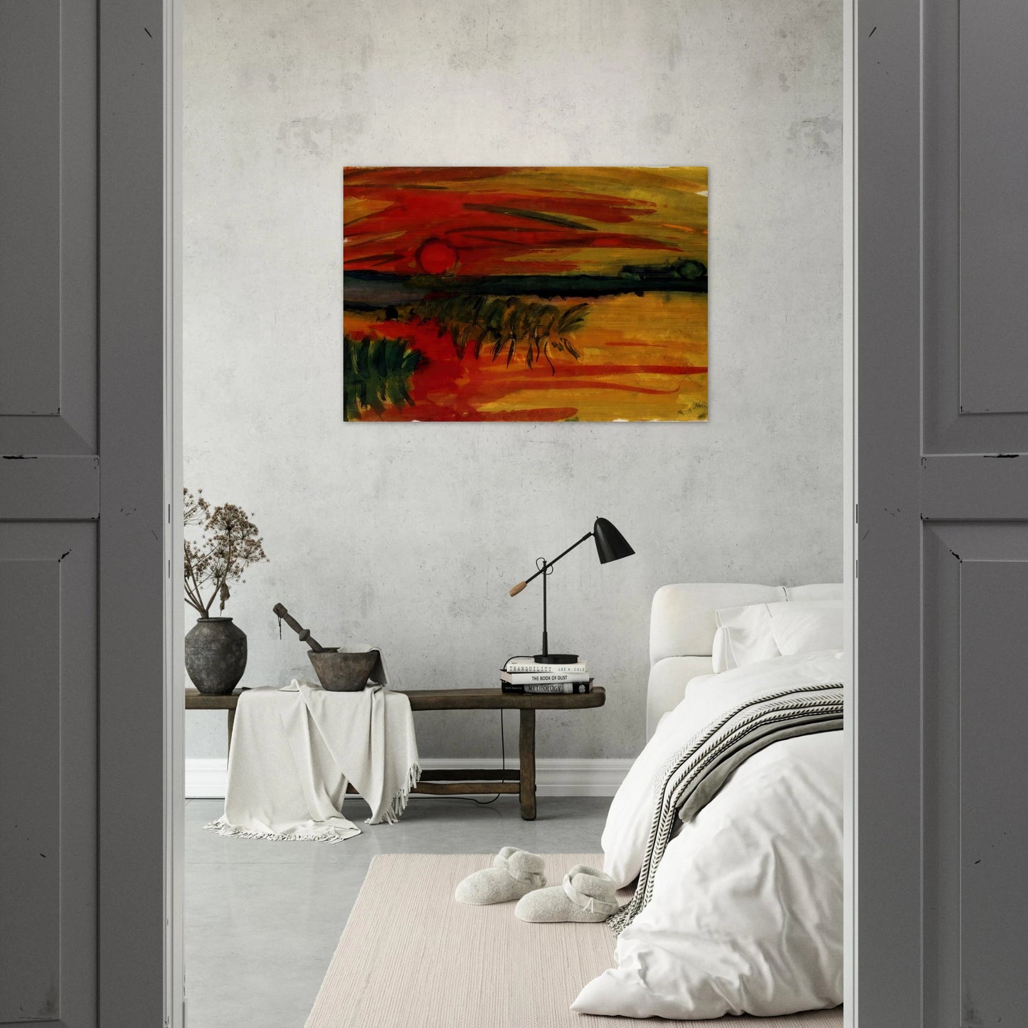 Sunset - Emil Nolde Brushed Aluminum Print - 70x100 cm / 28x40 inches | Emil Nolde Aluminum Print | Emil Nolde Prints