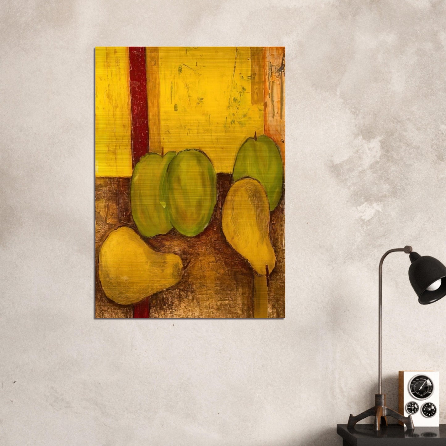 Still life with green apples and pears - 1948 - Forrest Bess Brushed Aluminum Print - 70x100 cm / 28x40 inches | Forrest Bess Aluminum Print | Forrest Bess Prints