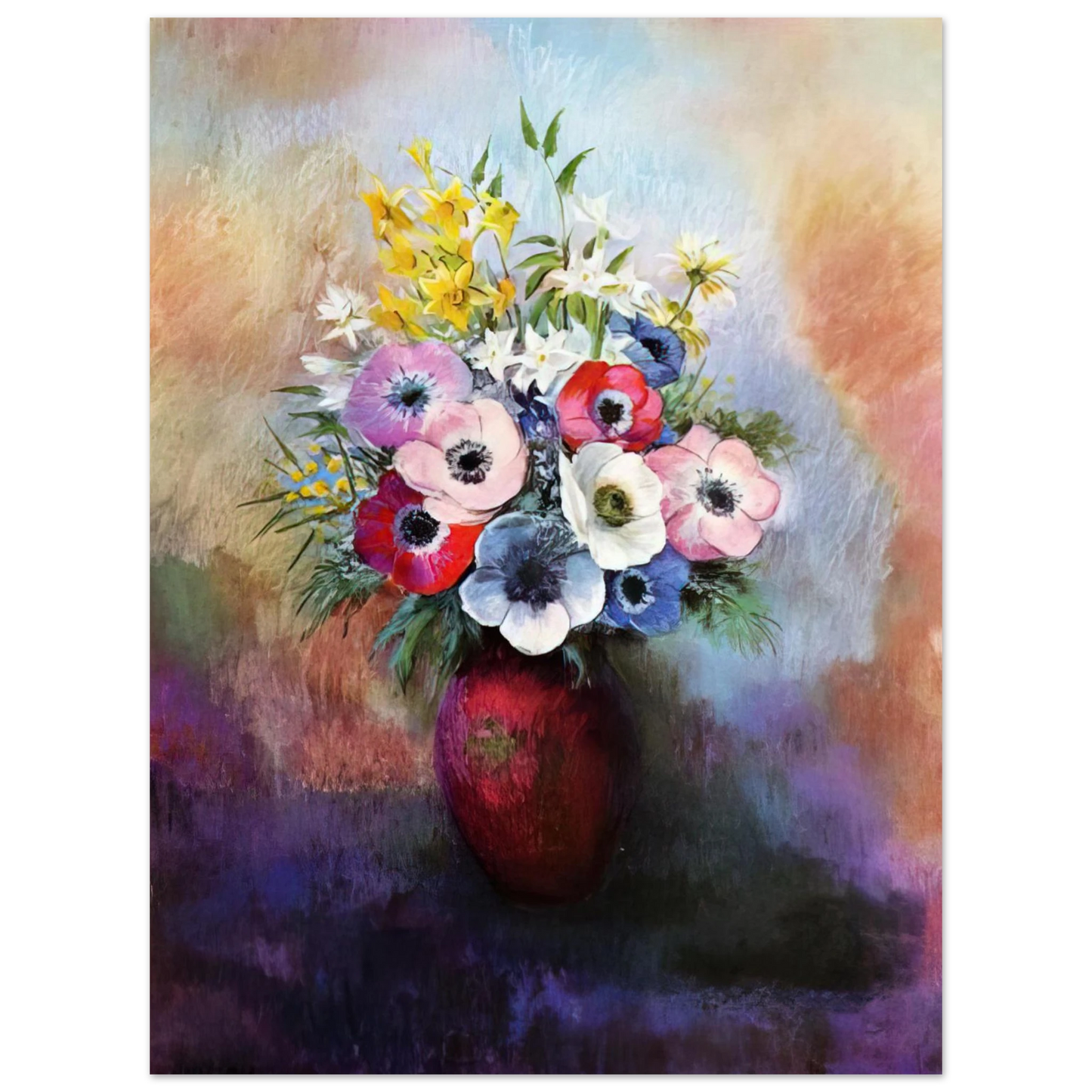 Odilon Redon - ANEMONES  75x100 cm / 30x40inches Fine Art Poster