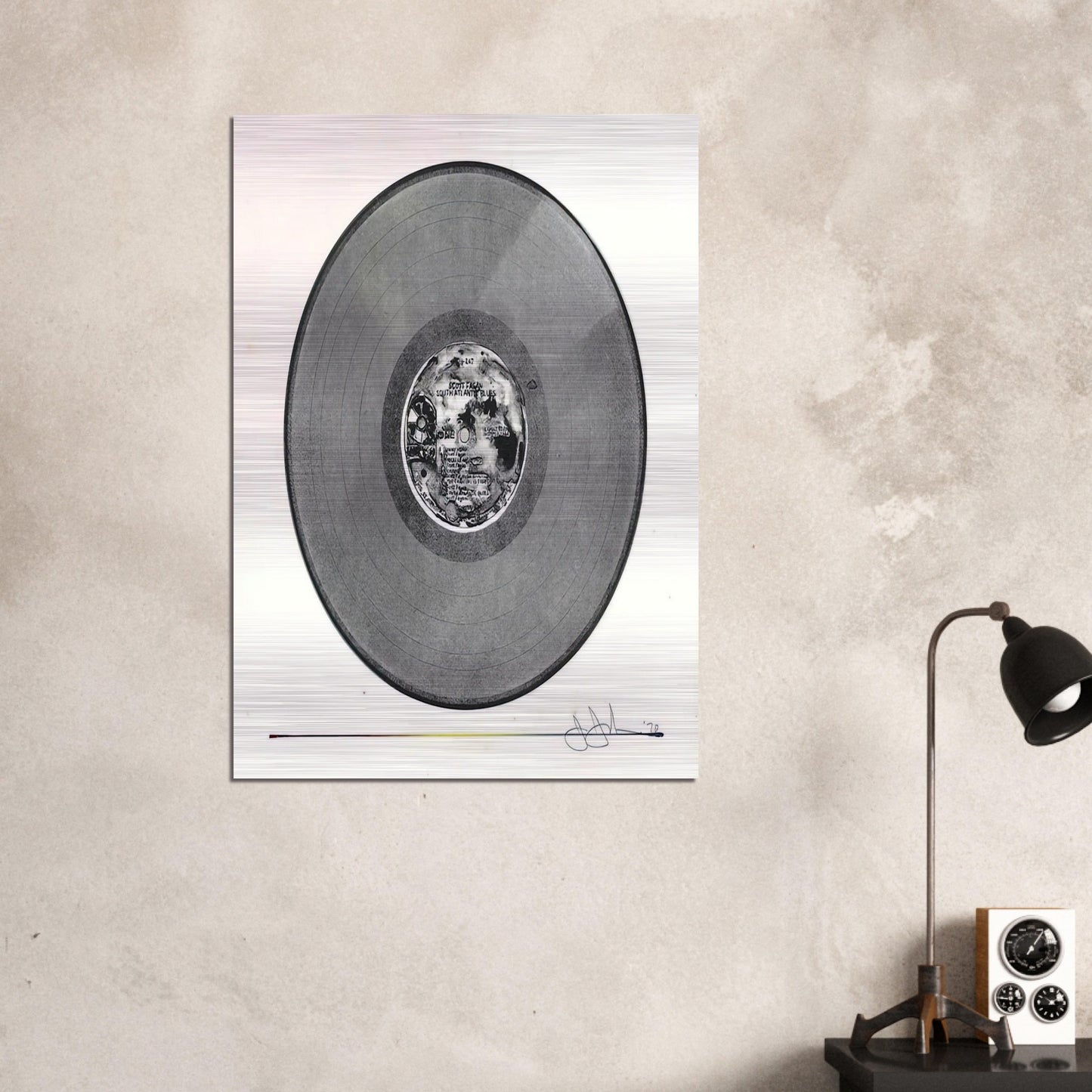 SCOTT FAGAN RECORD 1970 - Jasper Johns Brushed Aluminum Print - 70x100 cm / 28x40 inches | Jasper Johns Aluminum Print | Jasper Johns Prints