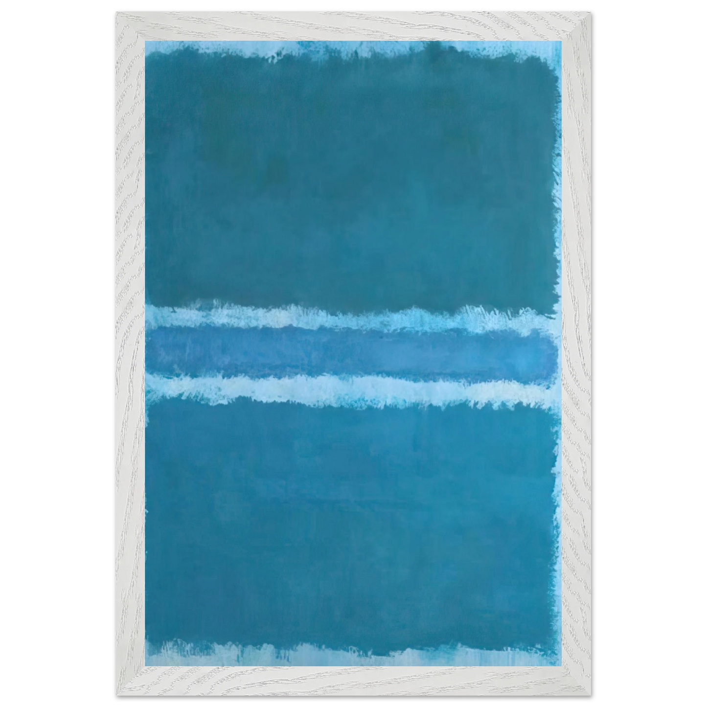 Mark Rothko - Untitled Blue Divided by Blue - 1966 Wall Art - 21x29.7 cm / 8x12" - Premium Wooden Framed Poster With Fine Art Paper - Black frame