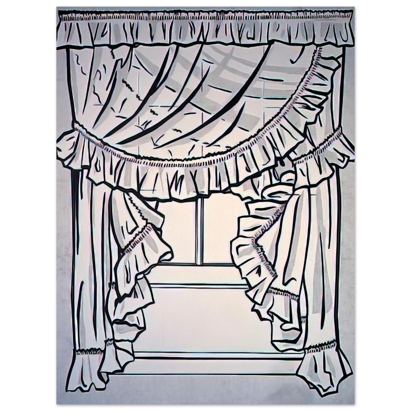 Roy Lichtenstein - CURTAINS 1962  75x100 cm / 30x40inches Fine Art Poster