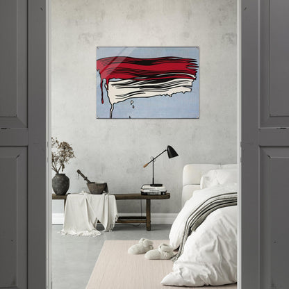 RED AND WHITE BRUSHSTROKES 1965 - Roy Lichtenstein Acrylic Print - 70x100 cm / 28x40″ inches