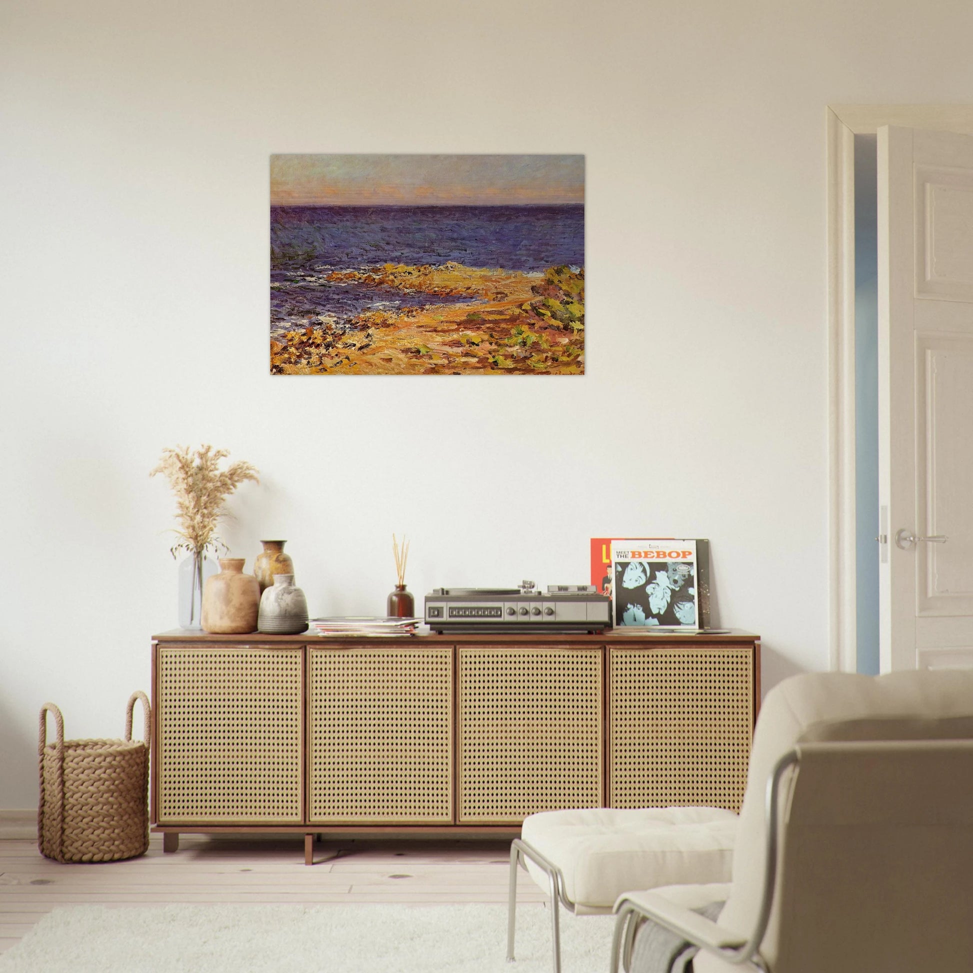 The Big Blue Mediterranean at Antibes - claude monet Brushed Aluminum Print - 70x100 cm / 28x40 inches | claude monet Aluminum Print | claude monet Prints