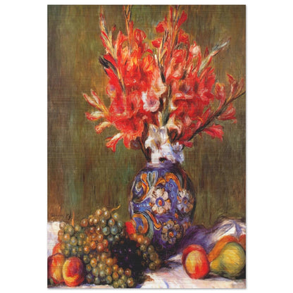 Still Life Flowers and Fruit - Pierre-Auguste Renoir Brushed Aluminum Print - 70x100 cm / 28x40 inches | Pierre-Auguste Renoir Aluminum Print | Pierre-Auguste Renoir Prints
