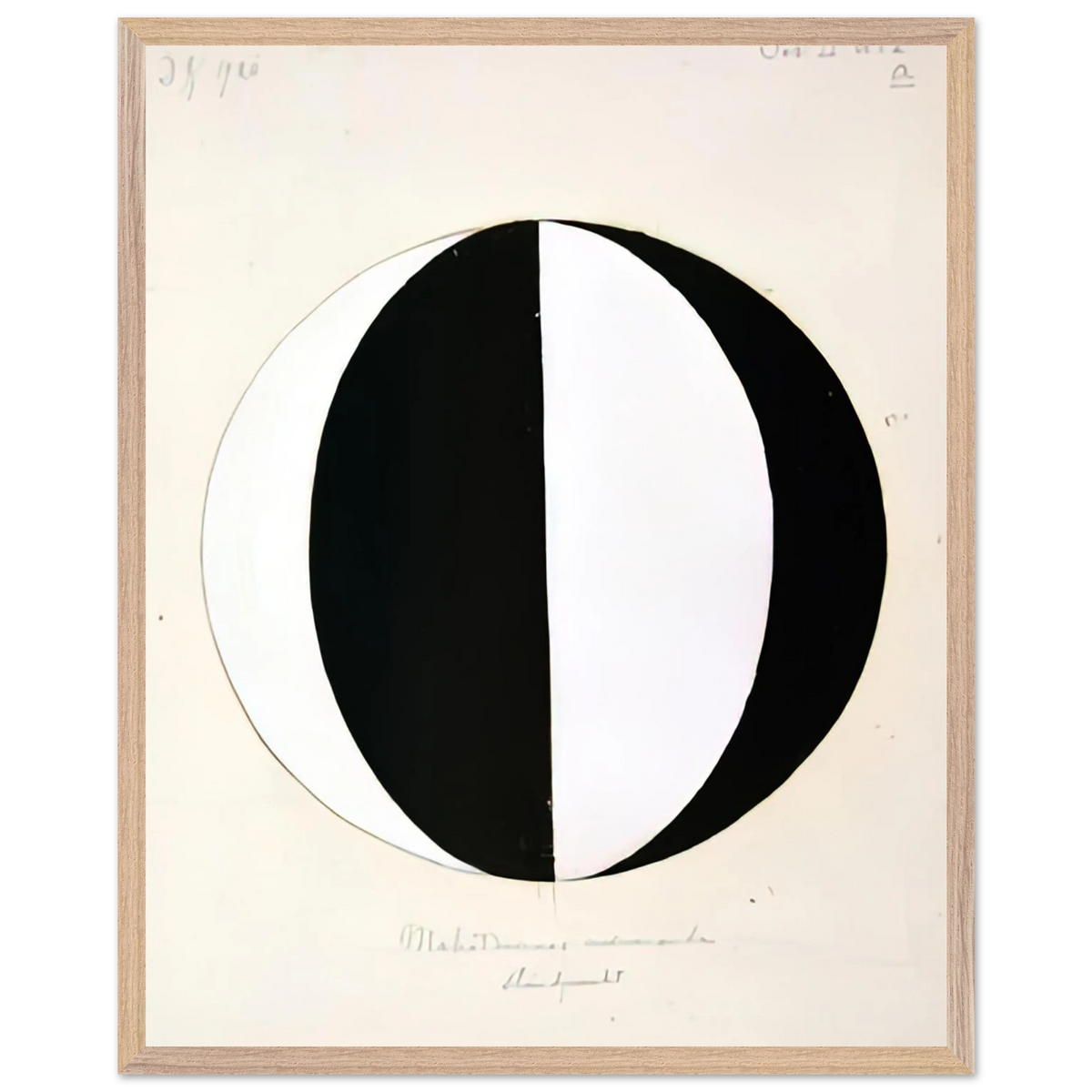 Hilma af Klint - THE MAHATMAS PRESENT STANDING POINT SERIES II NO 2A 1920 Wall art - 60x80 cm / 24x32 inches - Premium Wooden Framed Poster With Fine Art Paper-canvas - Wood frame