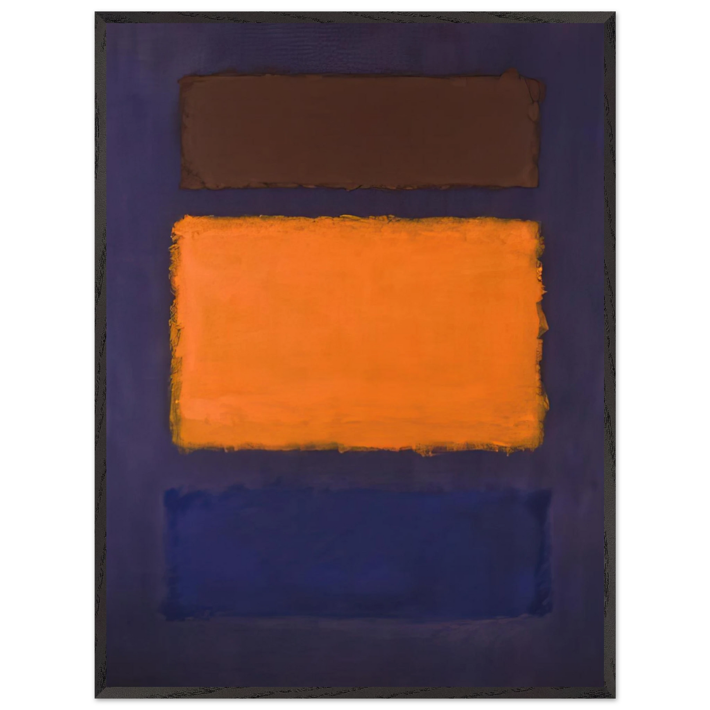 Mark Rothko - Brown, Orange, Blue on Maroon - c.1963  United States Wall Art - 21x29.7 cm / 8x12" - Premium Wooden Framed Poster With Fine Art Paper-canvas - Wood frame